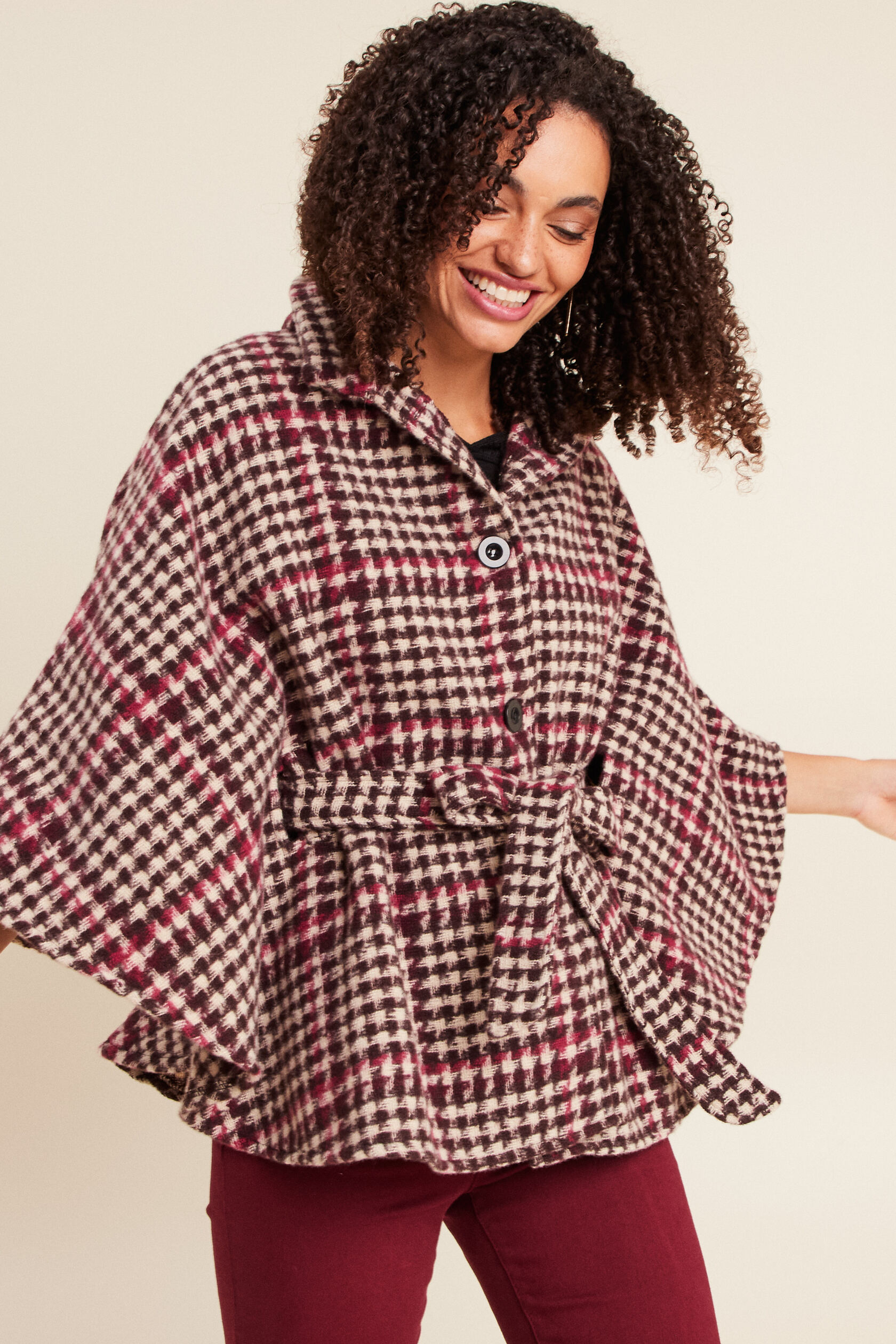 Poncho ceinturé boutonné, BREAL