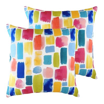 Aquarelle Dash Twin Pack Polyester Filled Cushions SO'HOME