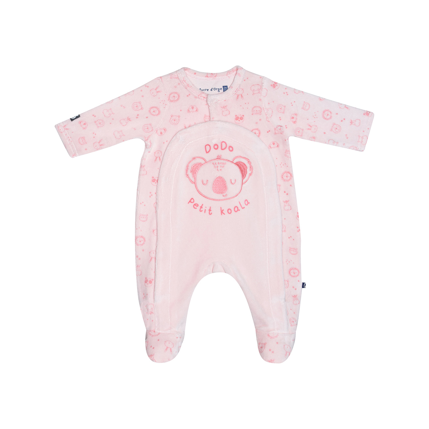 Dors bien gentiane velours rase ouverture devant naissance, SUCRE D'ORGE