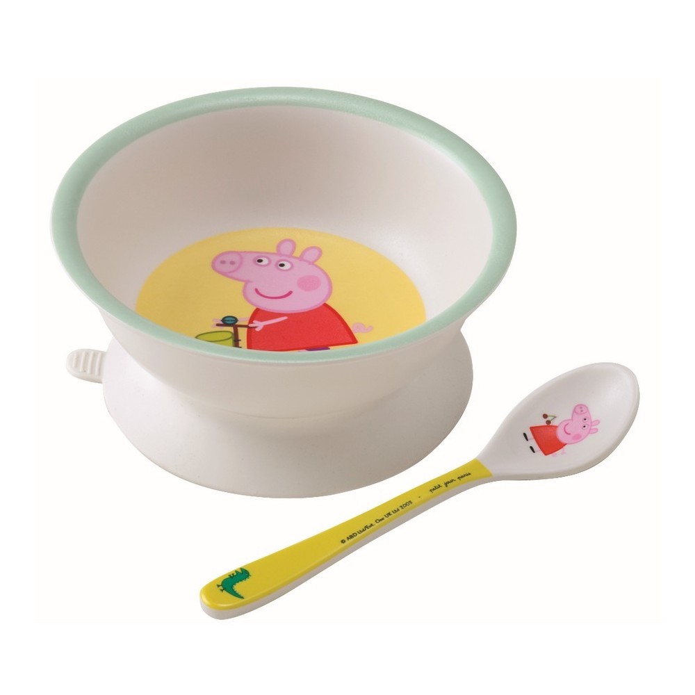 Bol ventouse avec cuillère PEPPA PIG, PETIT JOUR
