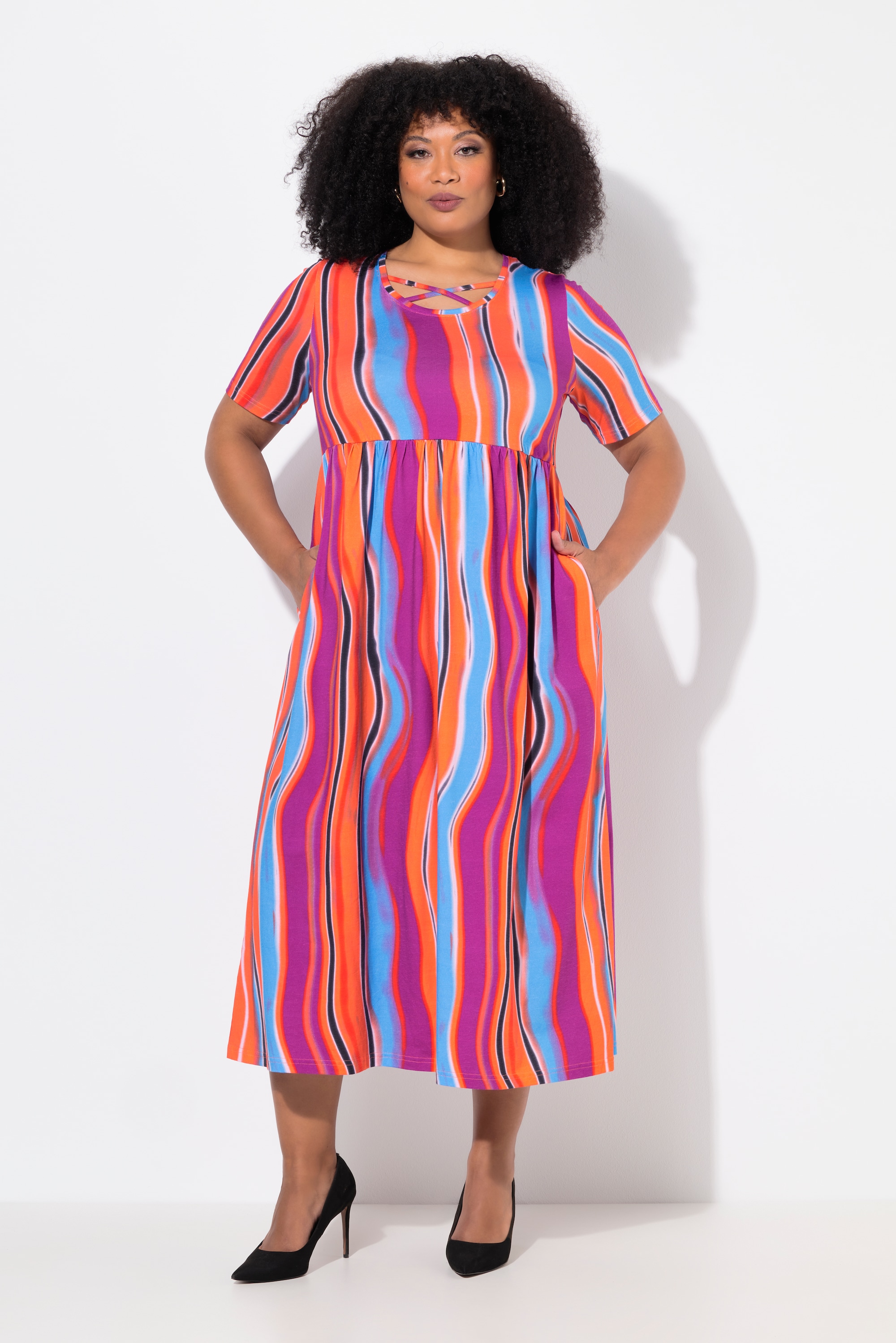 Robe maxi coupe évasée, poches, ULLA POPKEN