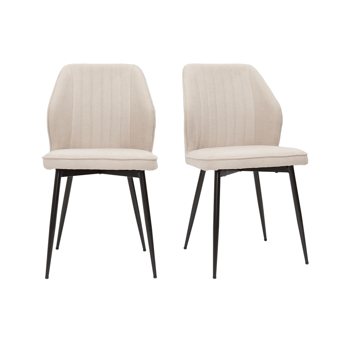 Chaises design en tissu effet velours pieds métal (lot de 2) FANETTE, MILIBOO