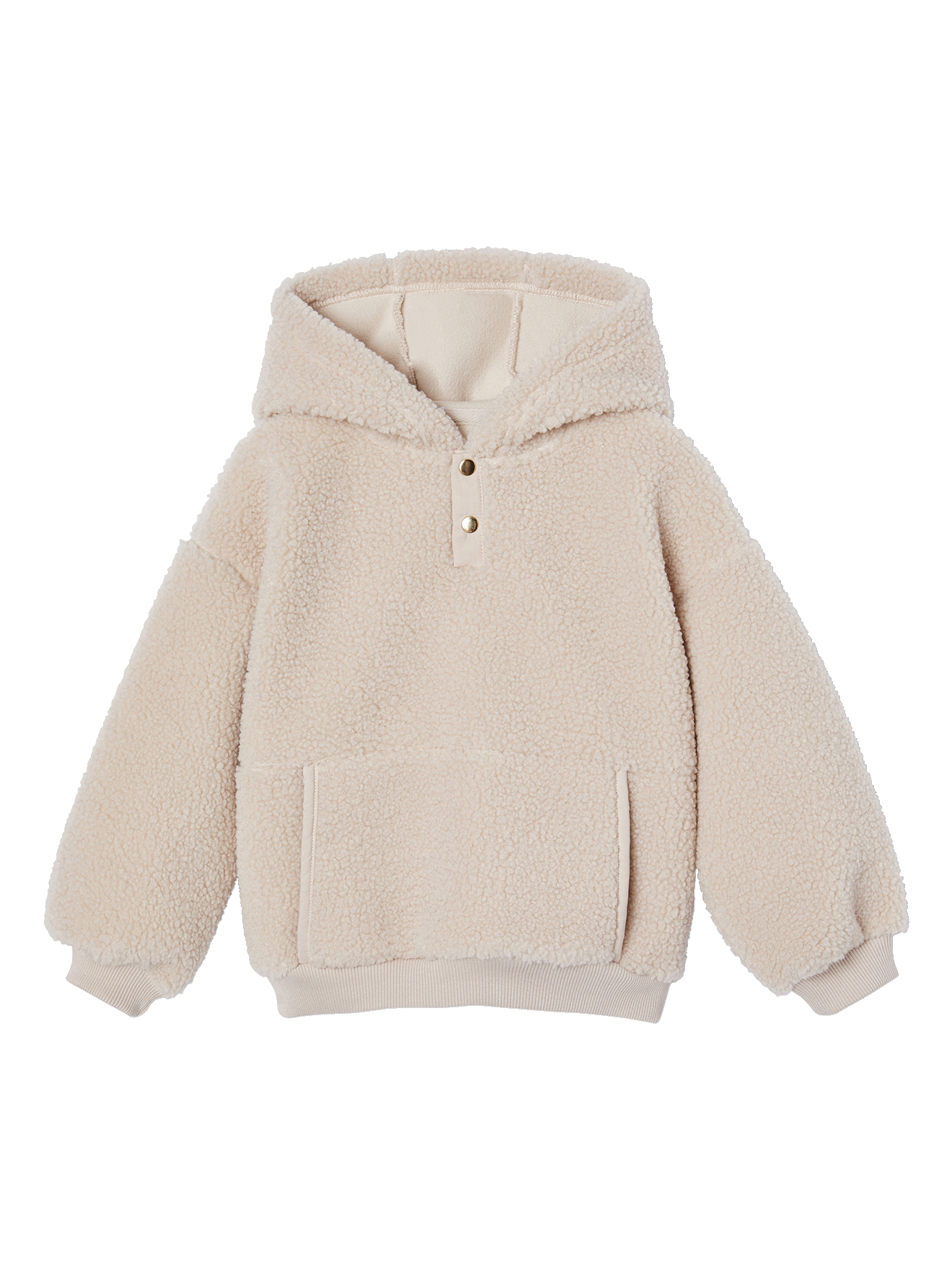 Sweat à capuche en sherpa HYGGE, VERTBAUDET