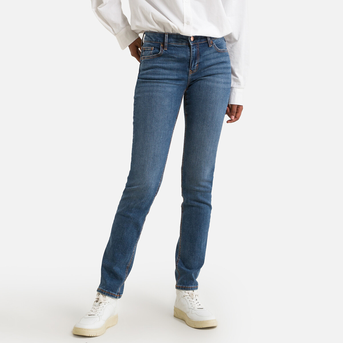 Jean slim discount bleu foncé femme