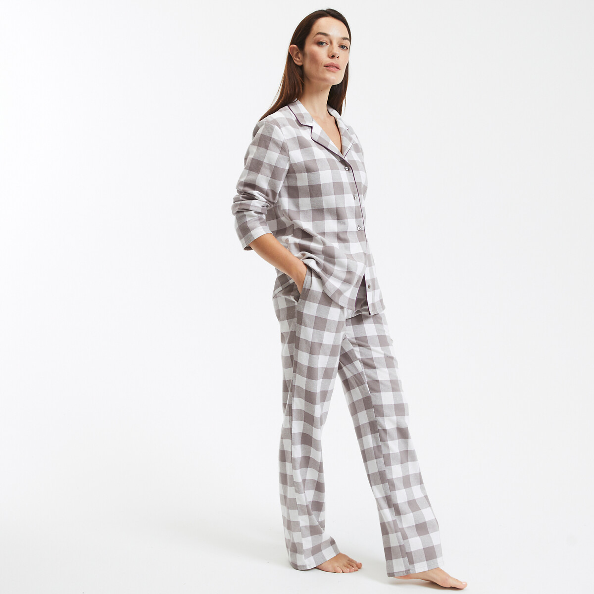 Check Personalised Pyjamas Checked cotton pyjamas, brown/beige checks, La Redoute Collections | La ...