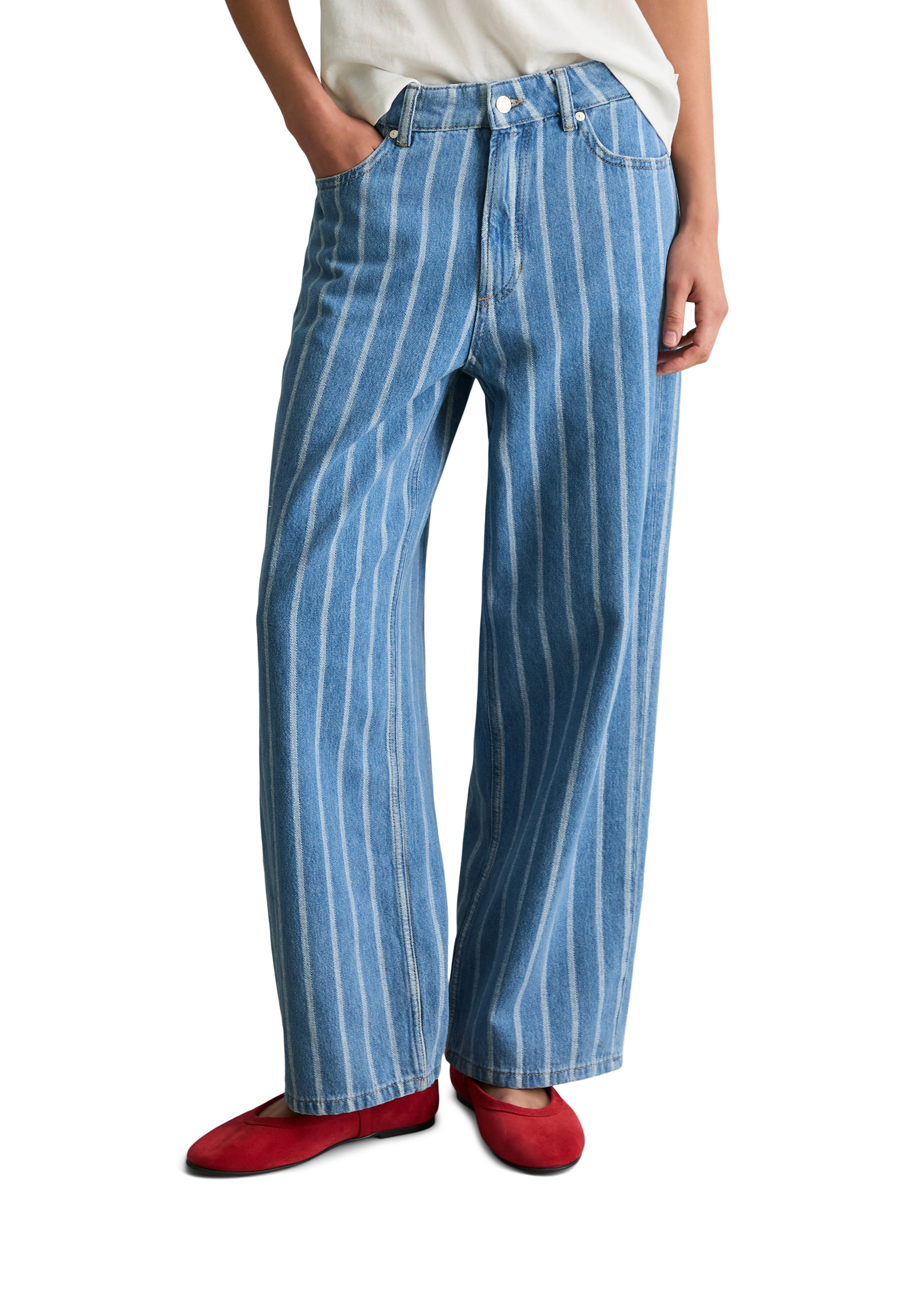 Jeans modèle Tomma large en qualité légère de coton bio, MARC O’POLO DENIM