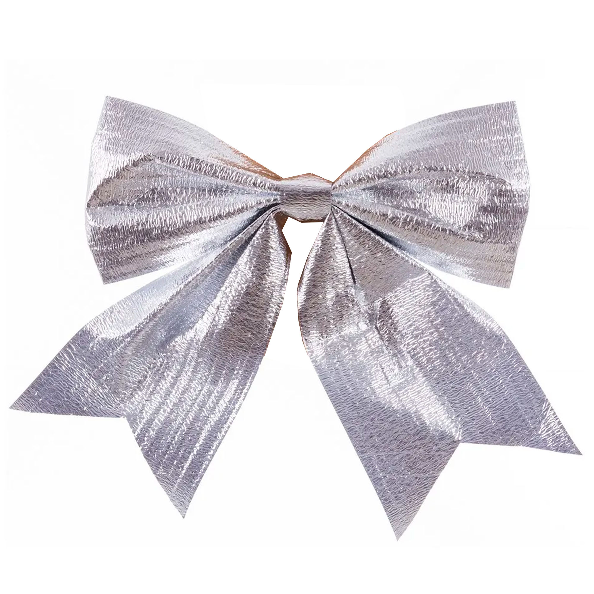 Décoration de Noël grand noeud argenté 25cm, WADIGA