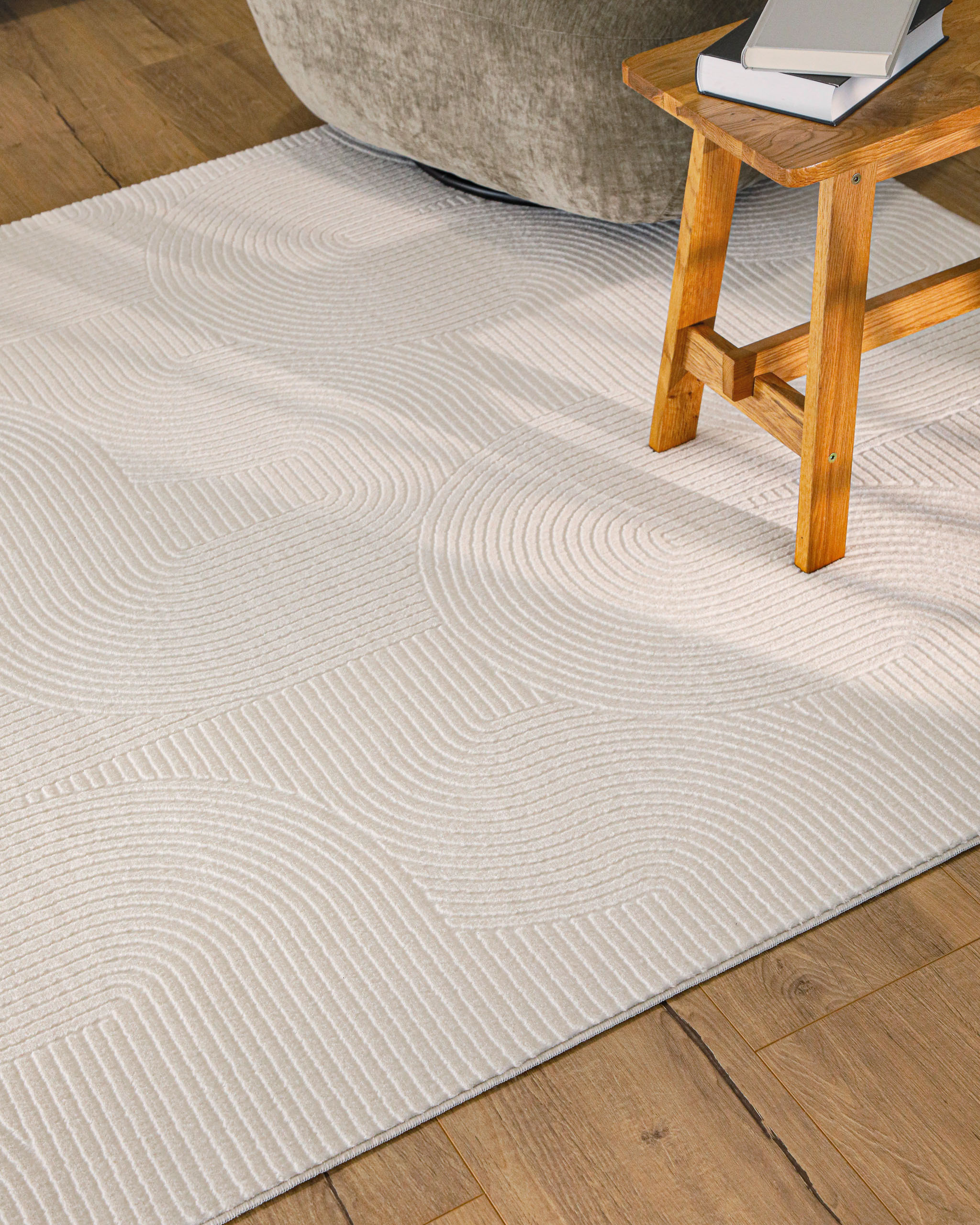 WECONhome Nuuk Arc, tufté, tapis poils courts, motif arc en relief, lavable, certifié OEKO-TEX® ,  Nuuk Arc, WECON HOME