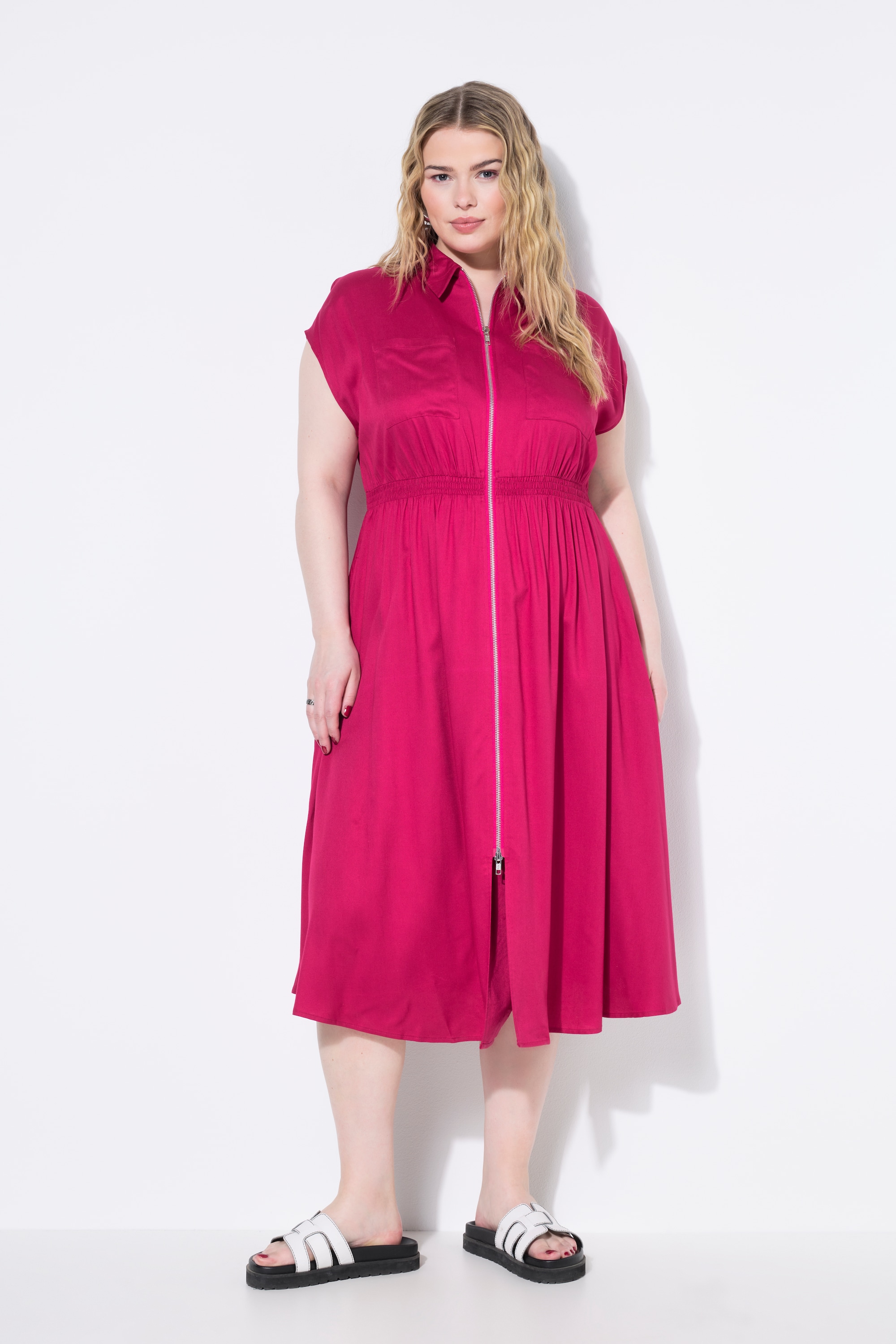 Robe maxi coupe évasée, fermeture zippée, STUDIO UNTOLD