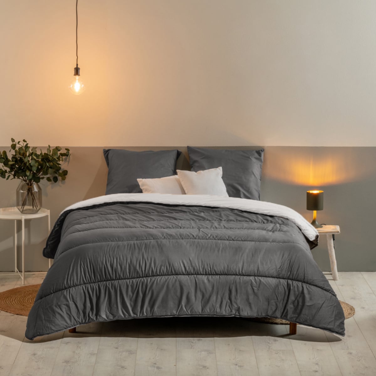 Couette imprimée microfibre chaude La Chaleureuse, BLEU CALIN