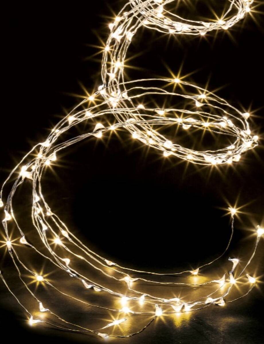 Guirlande lumineuse cascade d'extérieur 5 m 1000 LED blanc froid fil cuivre 13 fonctions avec minuteur sur secteur, ATMOSPHERA
