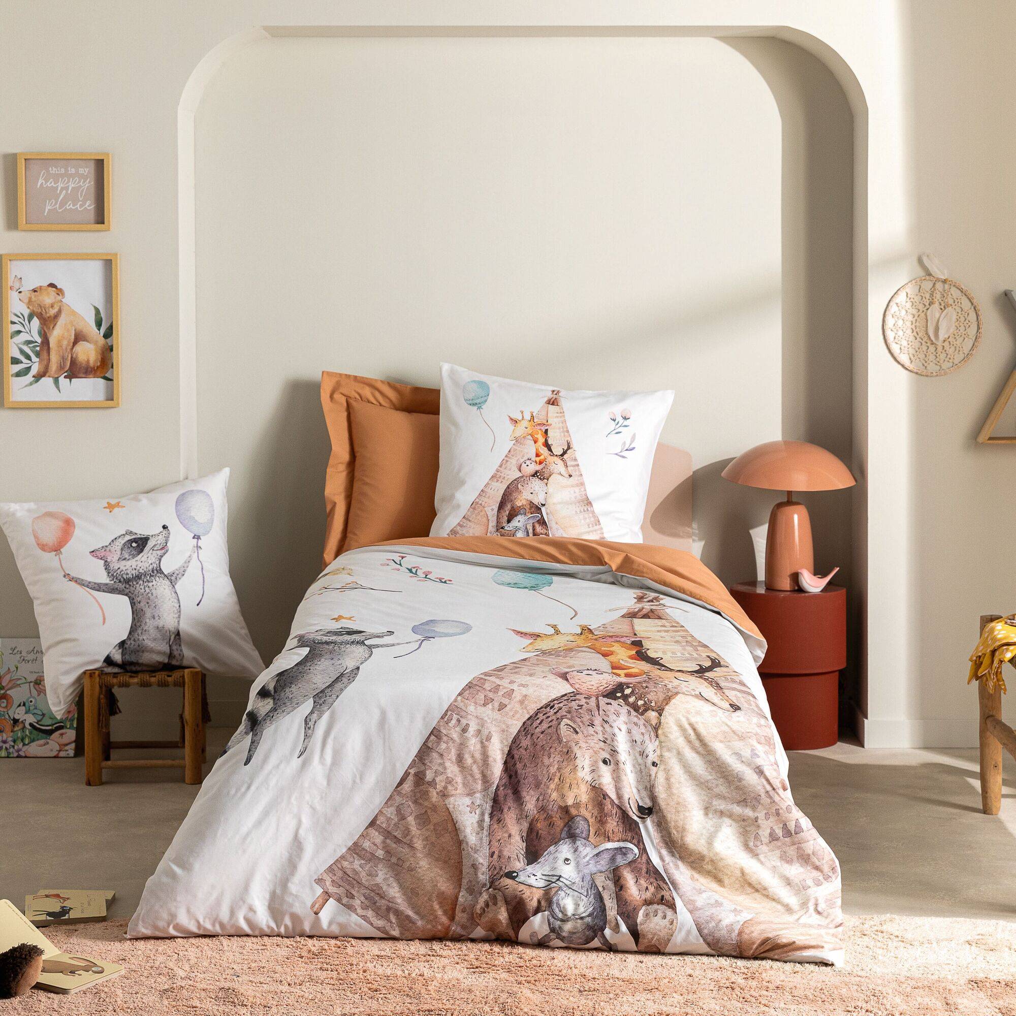 Housse de couette enfant percale - TIPI COGNAC, TRADILINGE