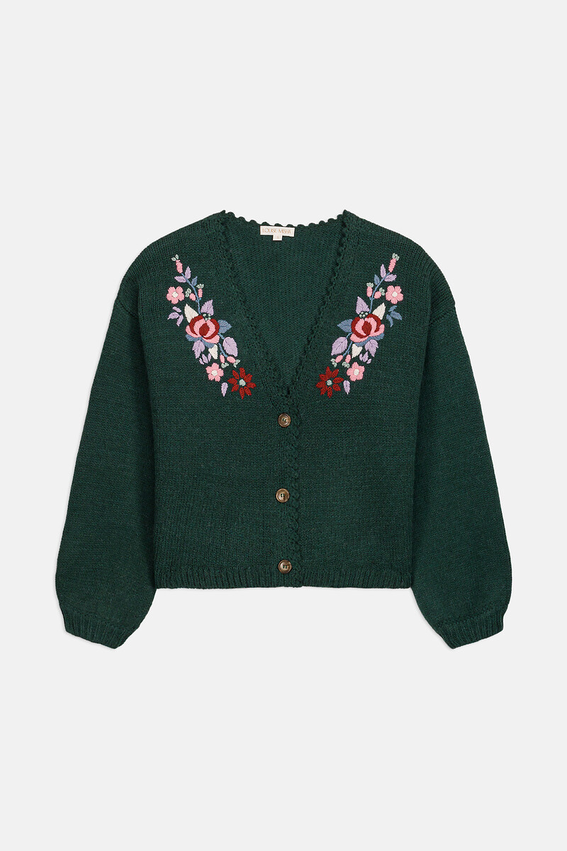Cardigan con scollo a V ricamato, LUNAMI, LOUISE MISHA