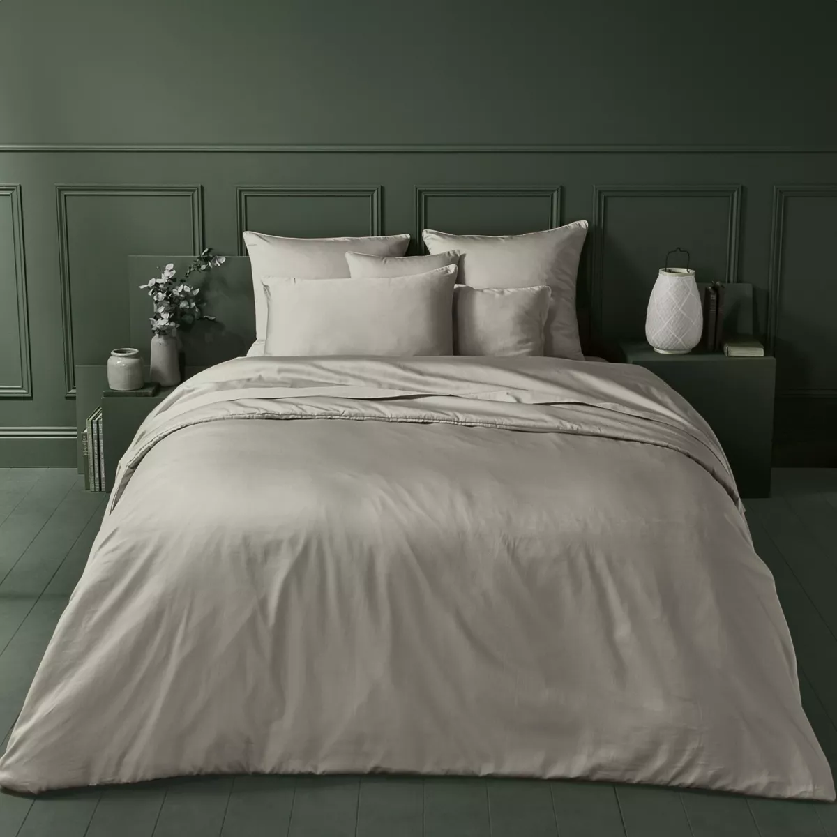Housse de couette satin de coton AVA UNI, GARNIER THIEBAUT