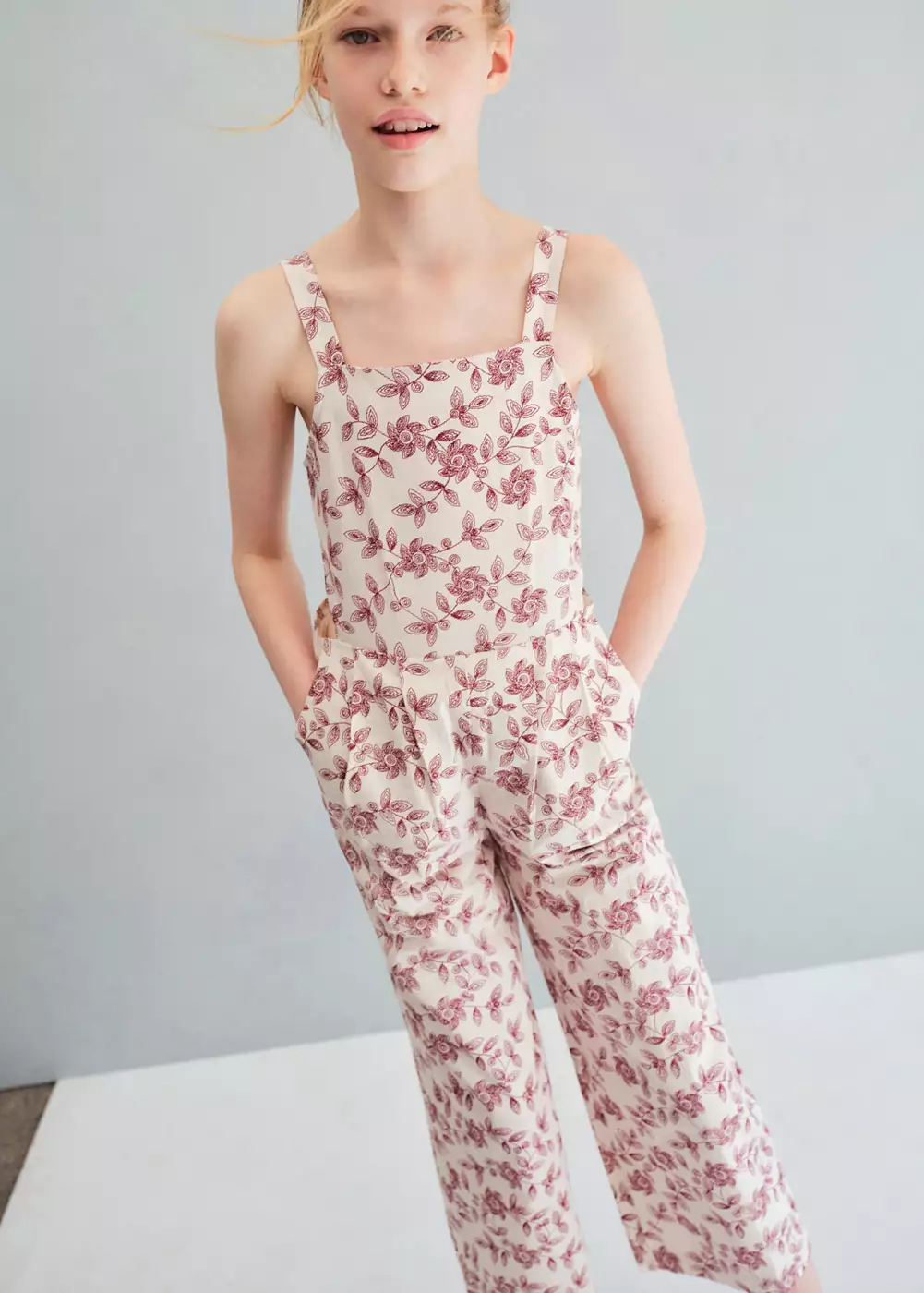 Combinaison coton en imprimé fleuri, MANGO KIDS