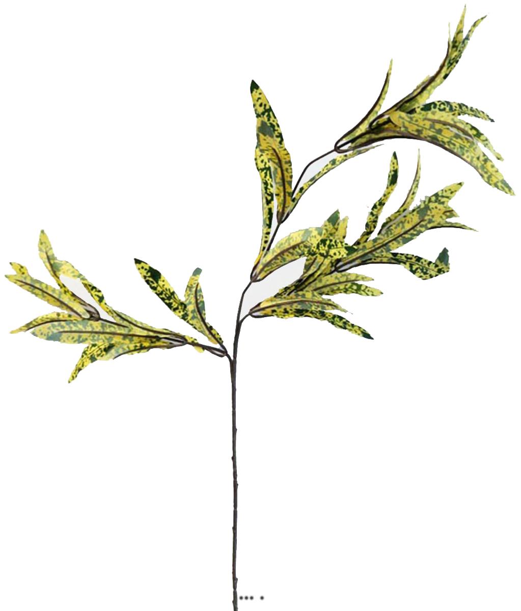 Croton factice en branche H65cm 3 têtes 45 f, ARTIFICIELLES