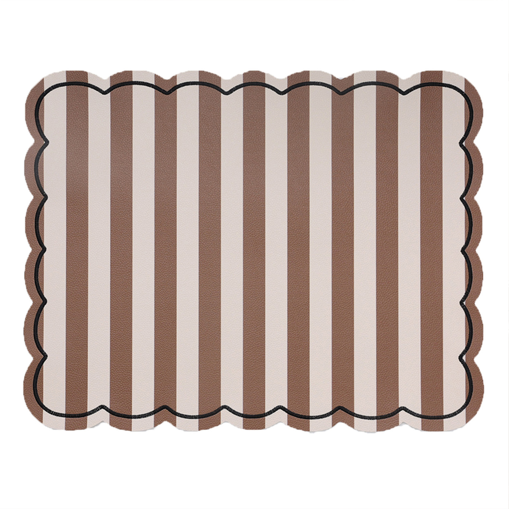 Set de table rectangulaire à rayures avec bords ondulés, OPJET