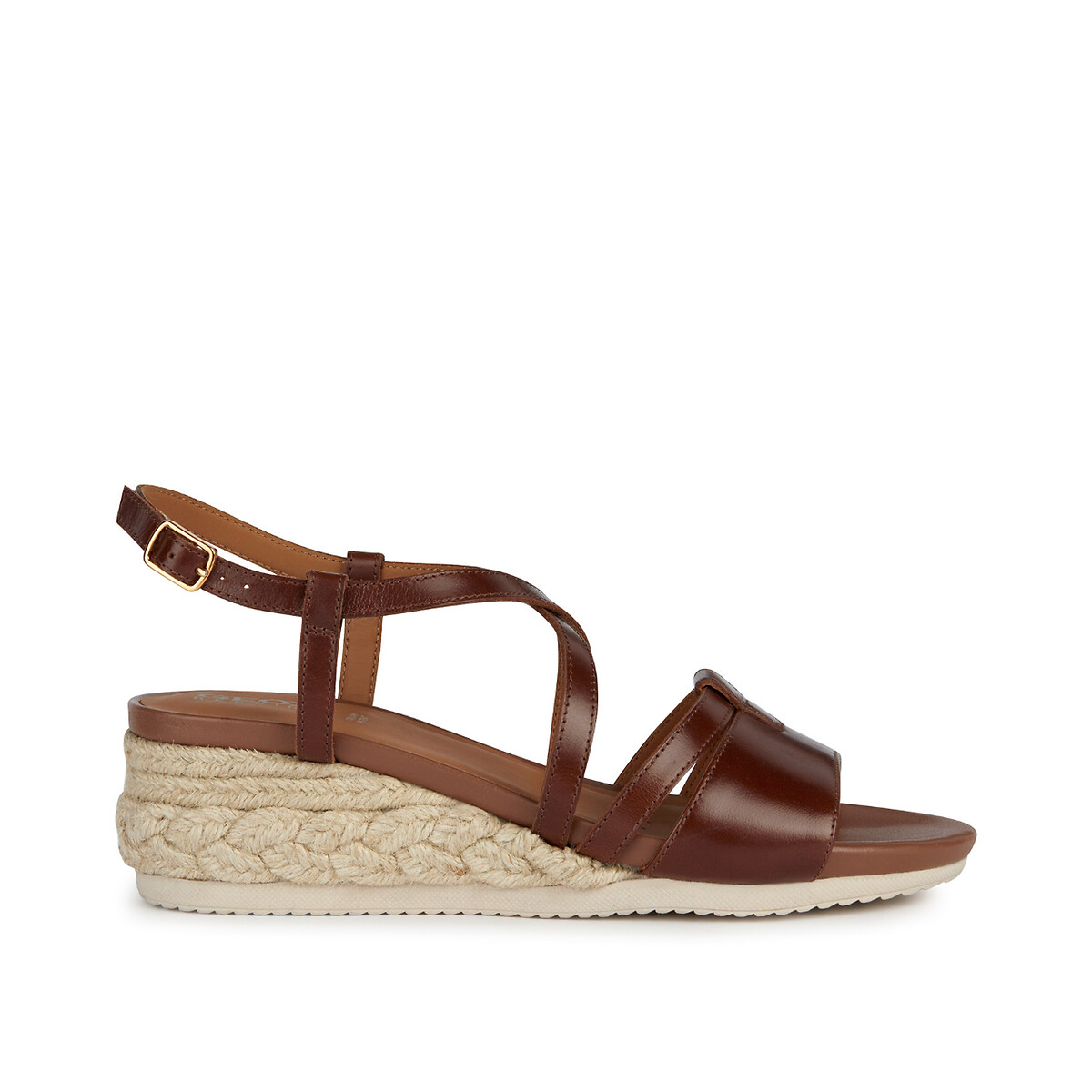 Ischia corda breathable wedge sandals in leather Geox | La Redoute