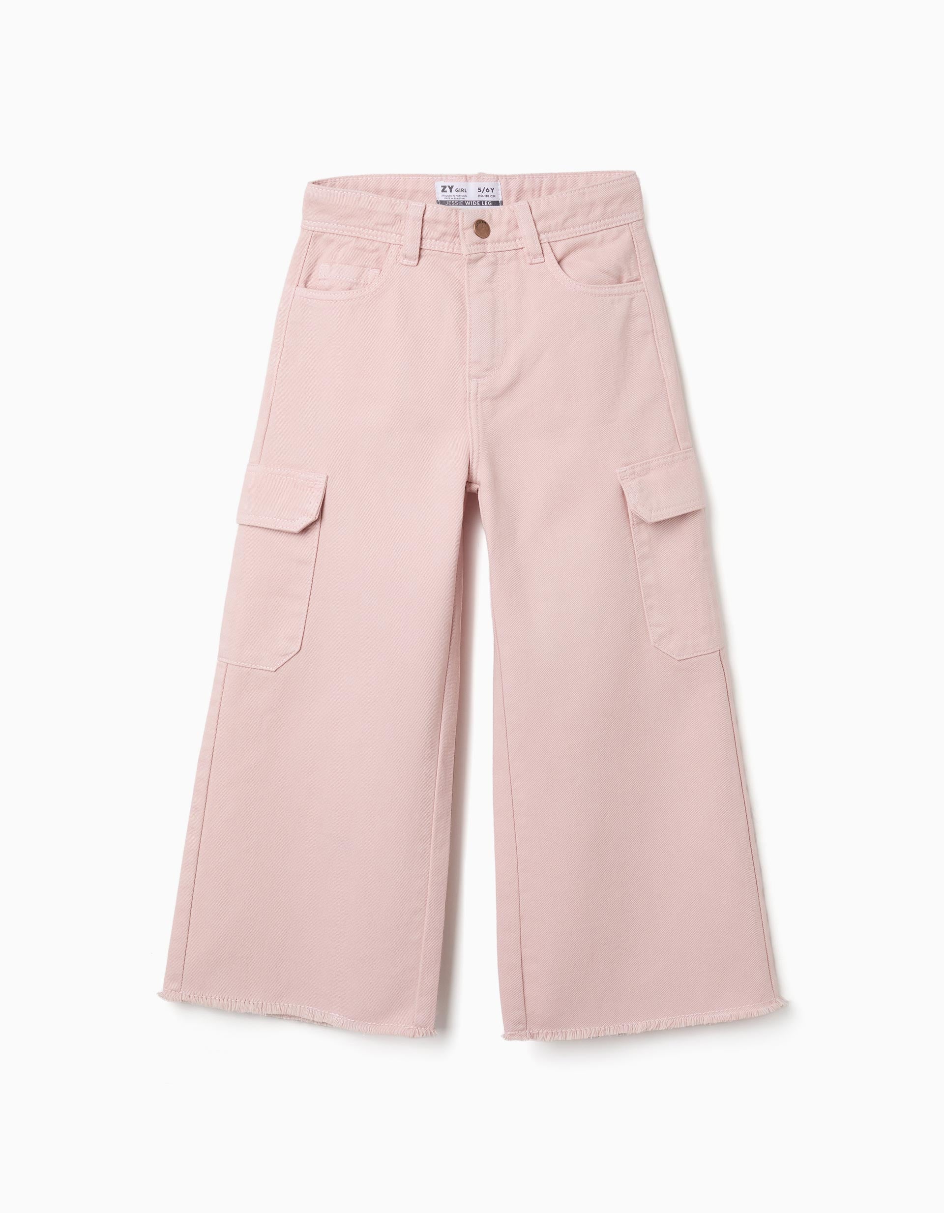 Pantalon à jambe large en sergé avec poches cargo, ZIPPY