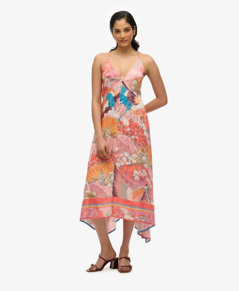 Robe imprimée en jacquard à ourlet en pointes, SUPERDRY