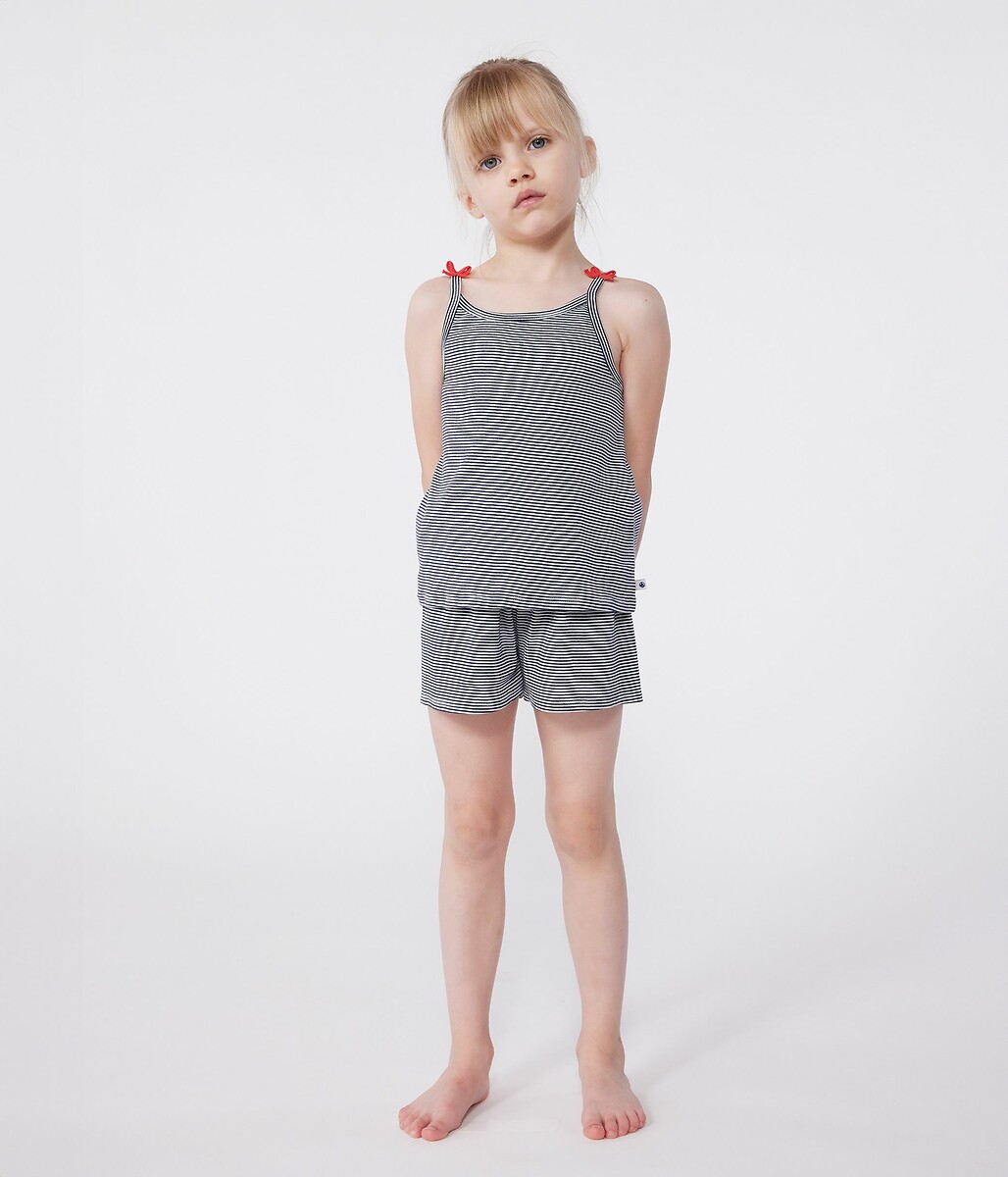 Pyjashort en coton, à bretelles, à rayures