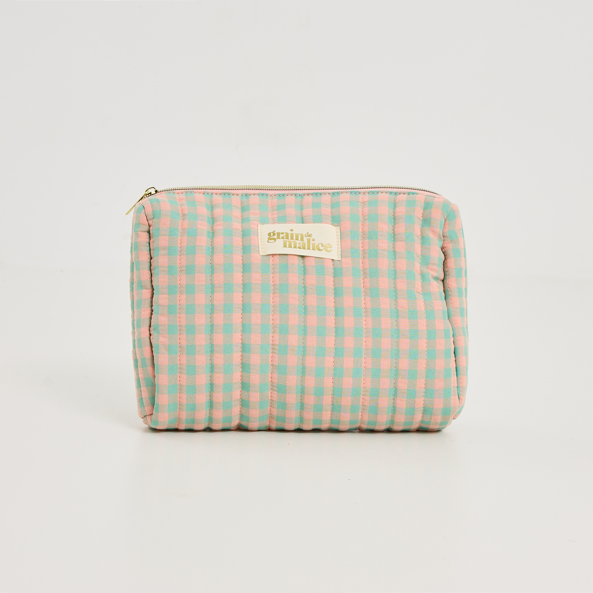 Trousse de toilette en tissu vichy, GRAIN DE MALICE