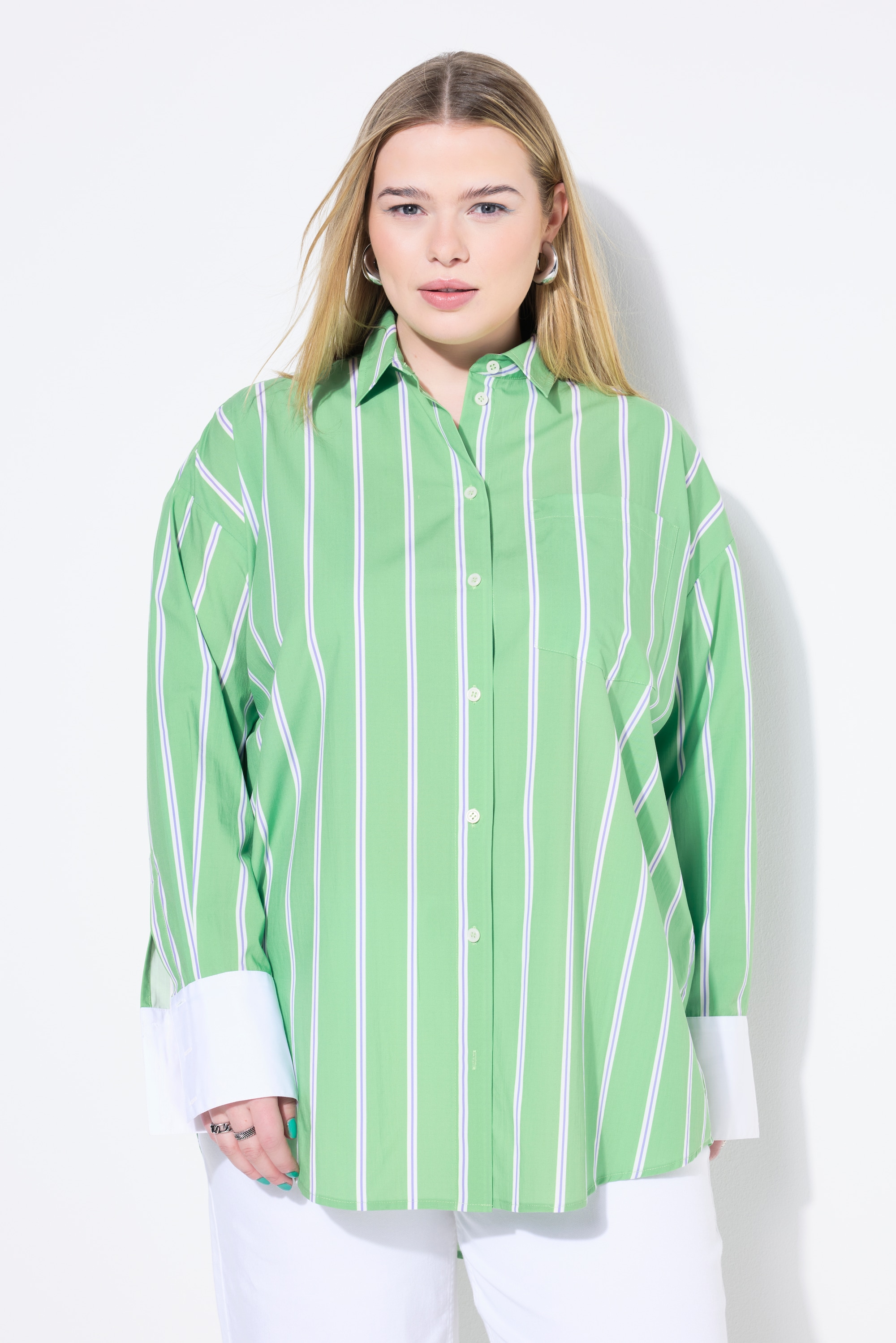 Chemisier rayé oversize, manches longues, STUDIO UNTOLD