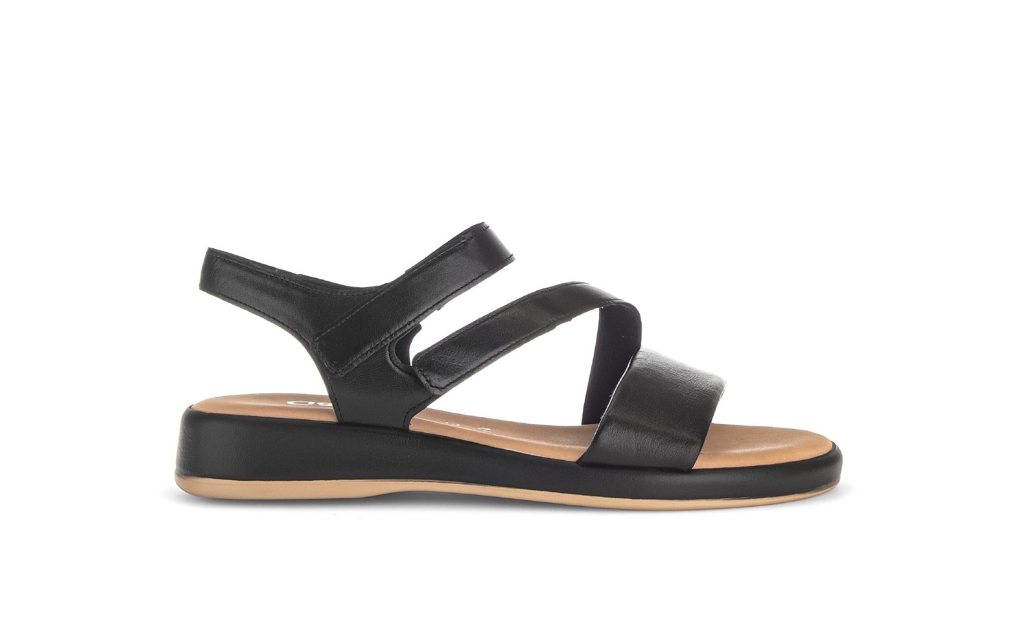 Sandales en cuir à talon compensé, GABOR