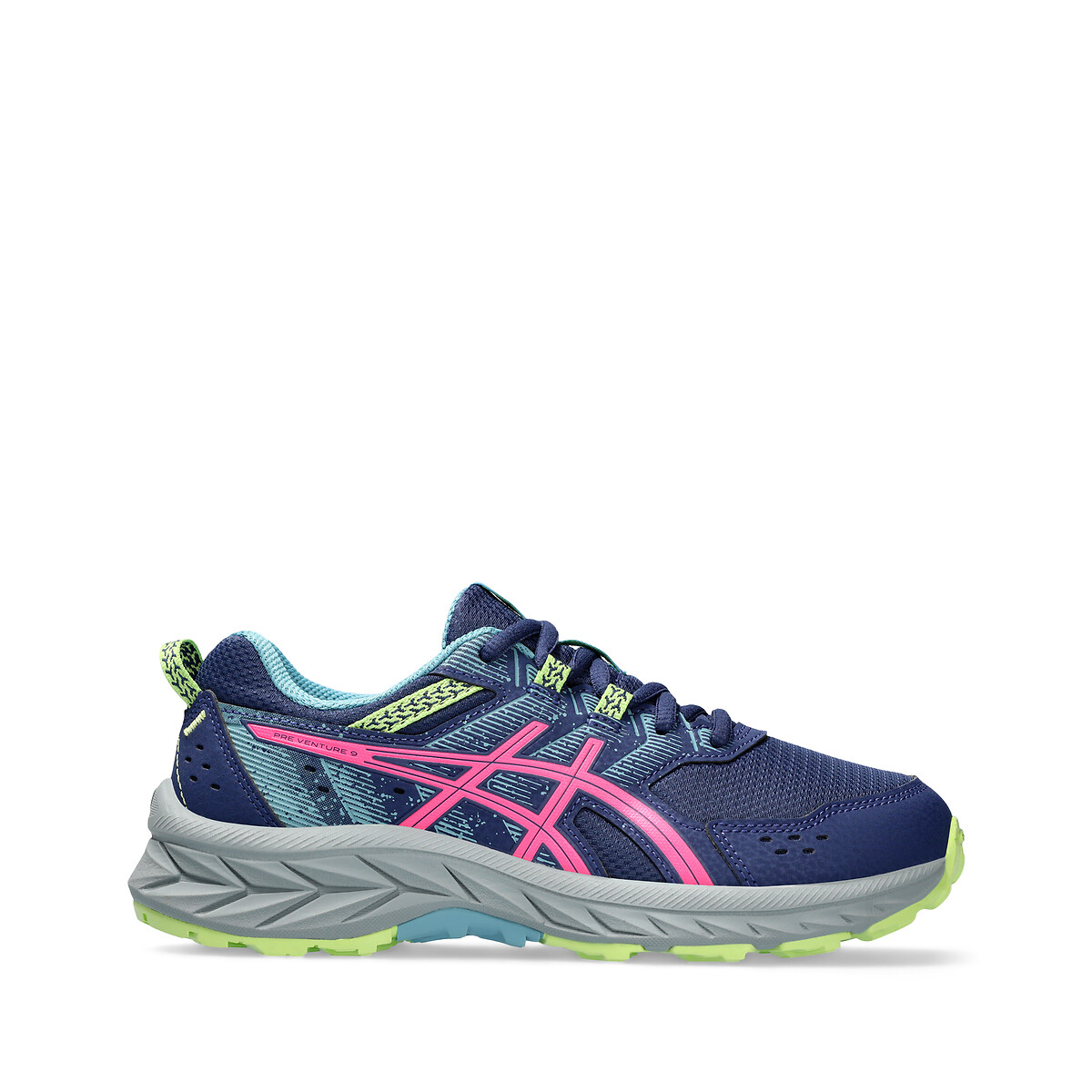 Asics blue and 2025 pink trainers