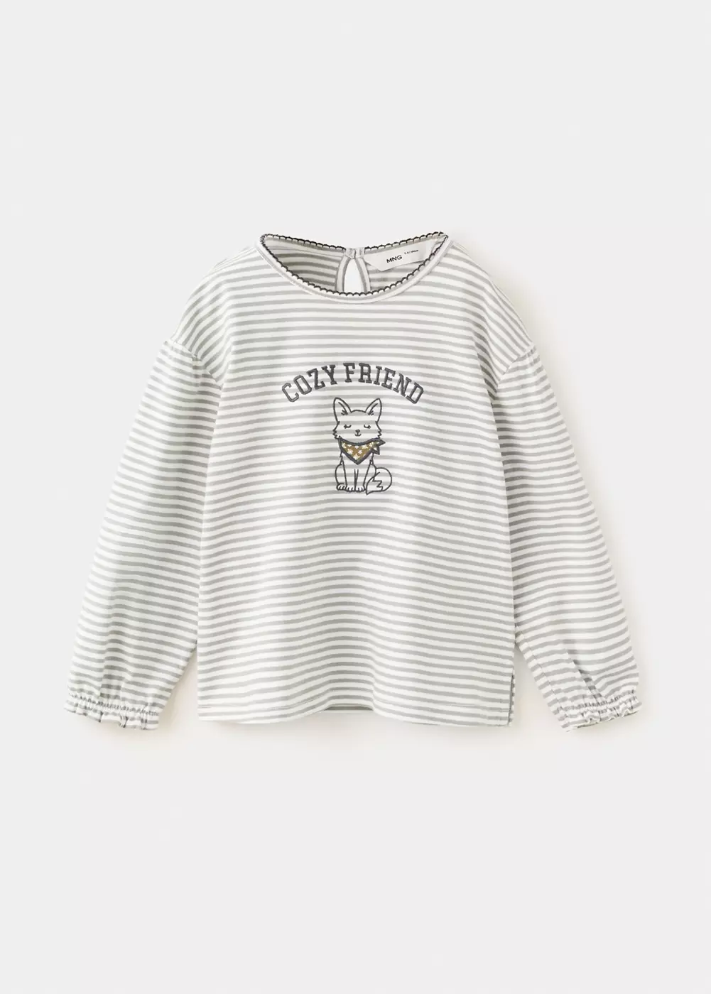 T-shirt rayures détail brodé, MANGO BABY