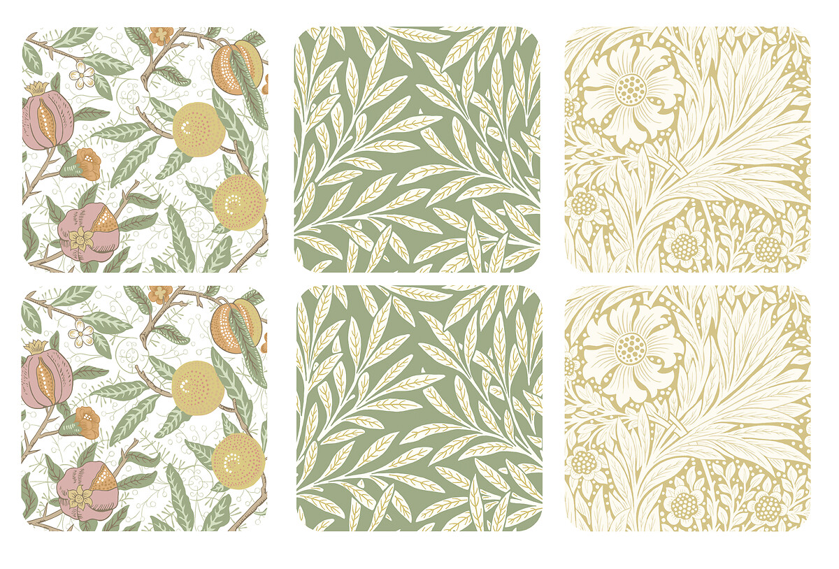 Set of 6 Morris & Co. Simply Mixed Coasters, MORRIS & CO.