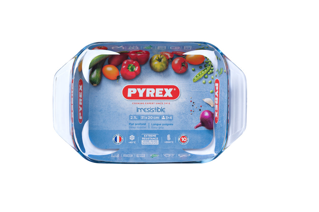 Plat Four Avec Couvercle Plat Rectangulaire Pyrex Bleu 2L - Verre Résistant Pour Four, Micro-ondes Et Lave-vaisselle Plat Pyrex Avec Couvercle