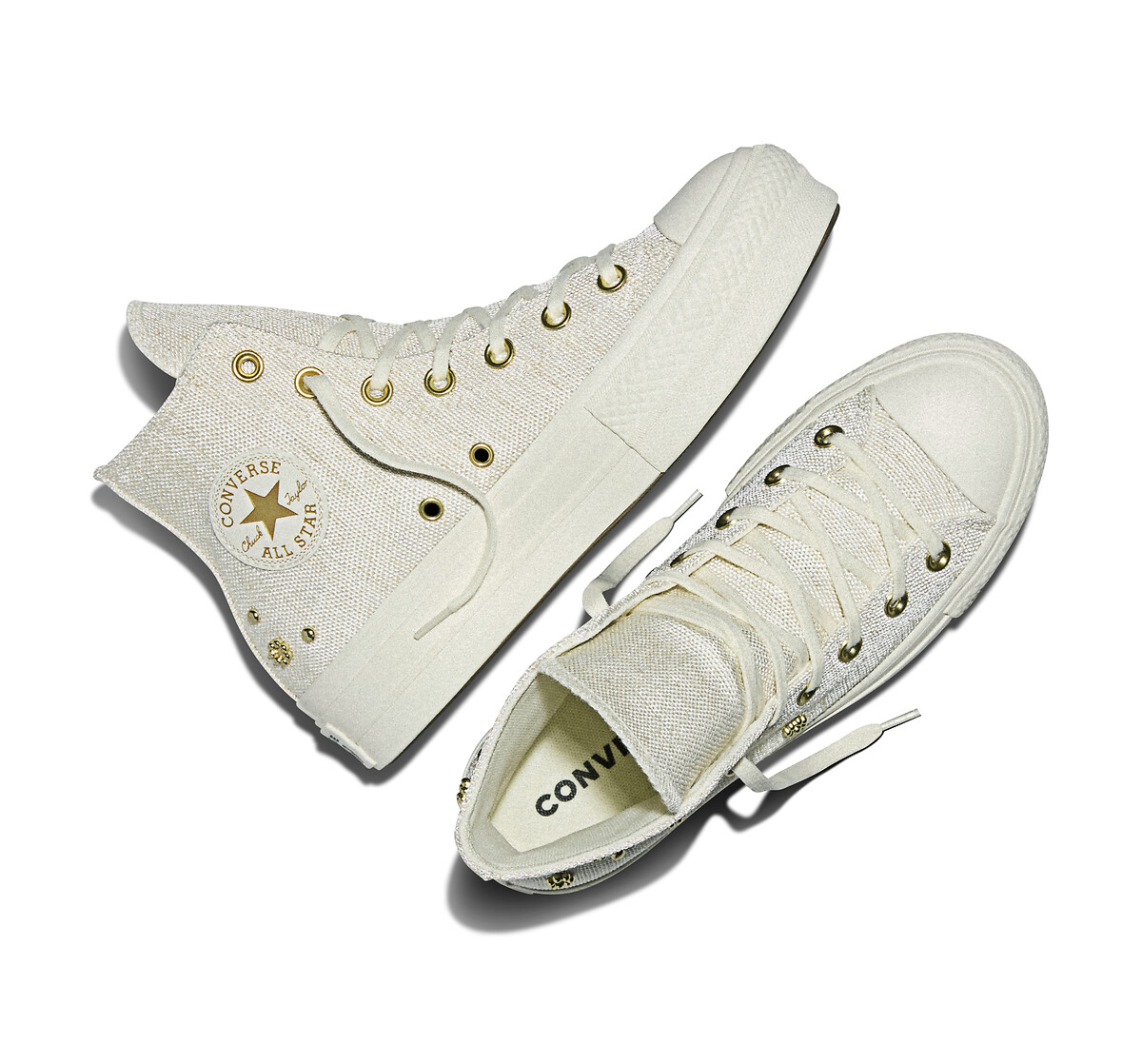 Converse Zapatillas CHUCK TAYLOR ALL STAR LIFT HI SHINY HEATHERED CANVAS STUDS — photo 6