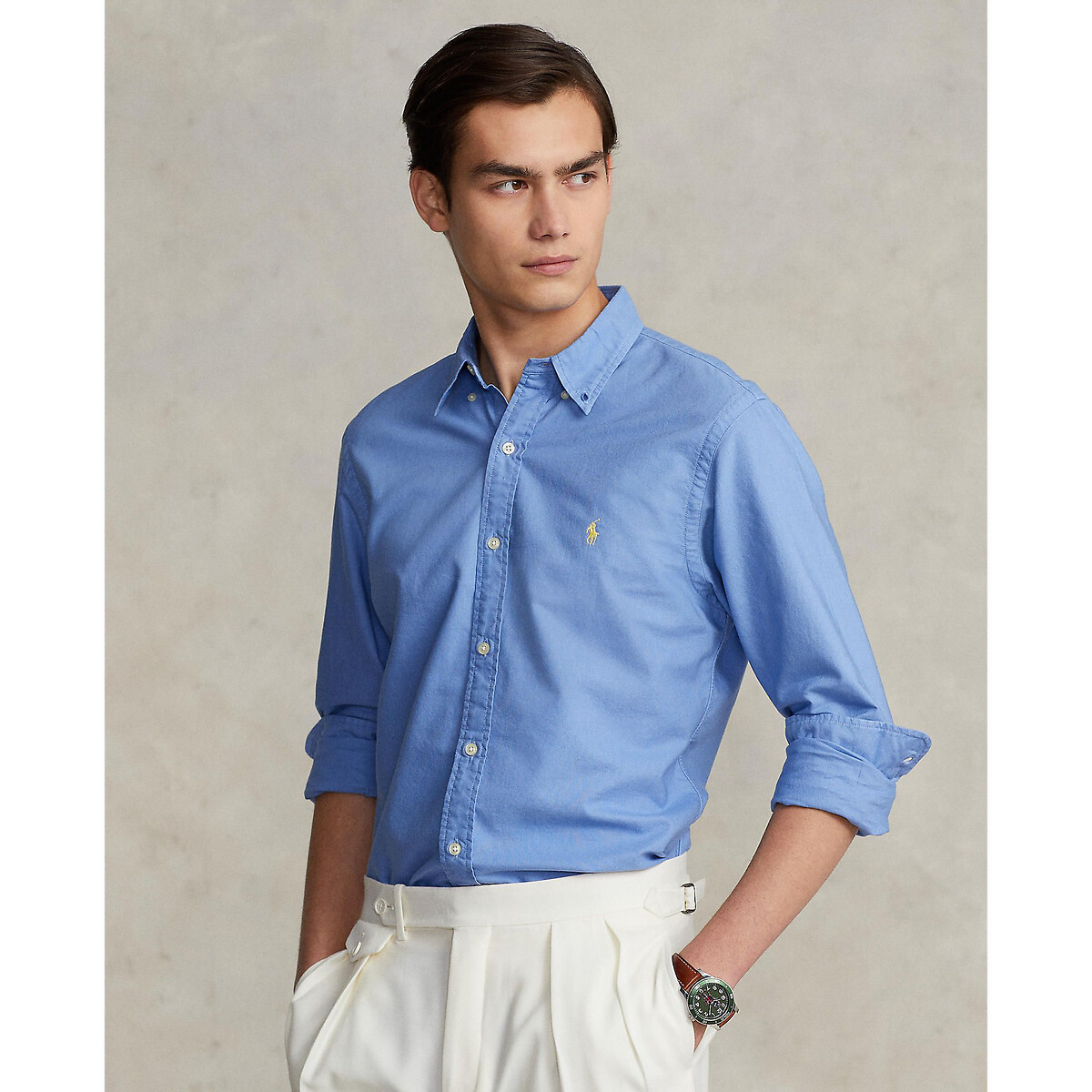 Slim Fit Shirt in Garment Dyed Oxford Cotton