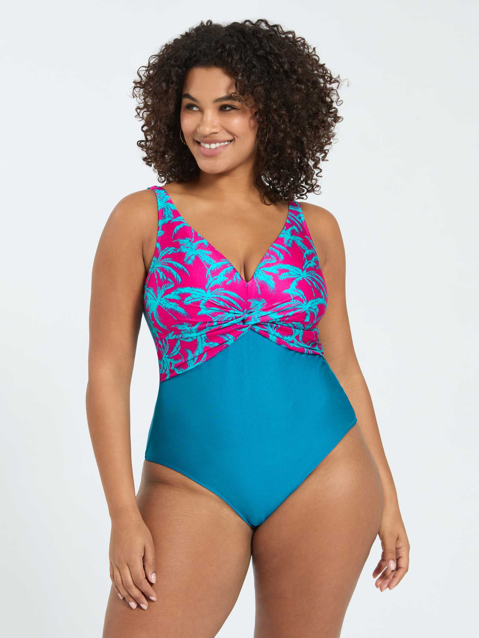 Maillot de bain une pièce croisé imprimé tropical, FIORELLA RUBINO