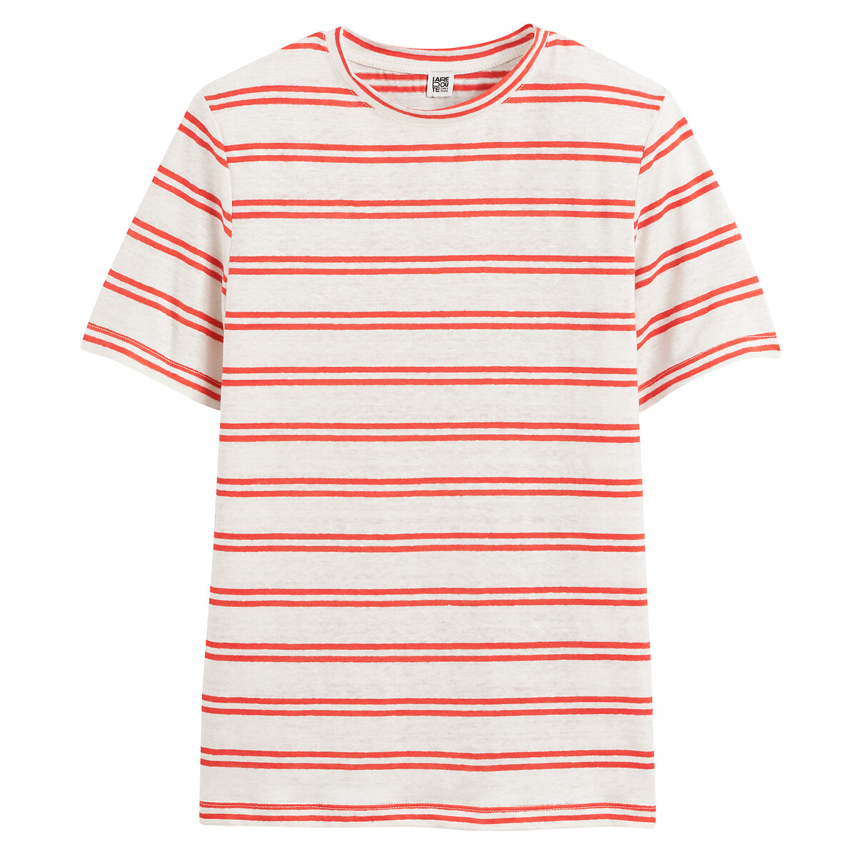 Striped Linen T-Shirt with Crew Neck