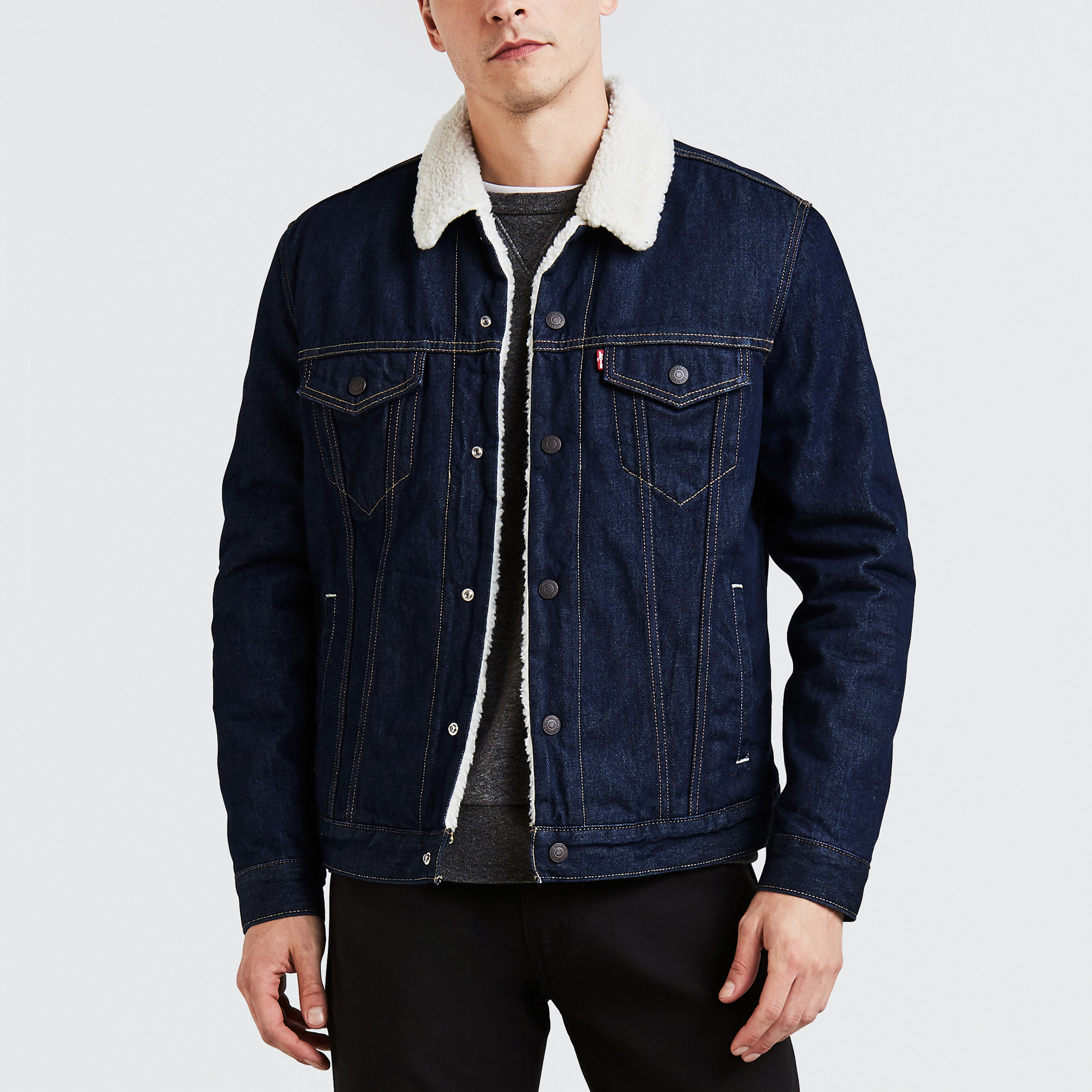 trucker jacket with sherpa