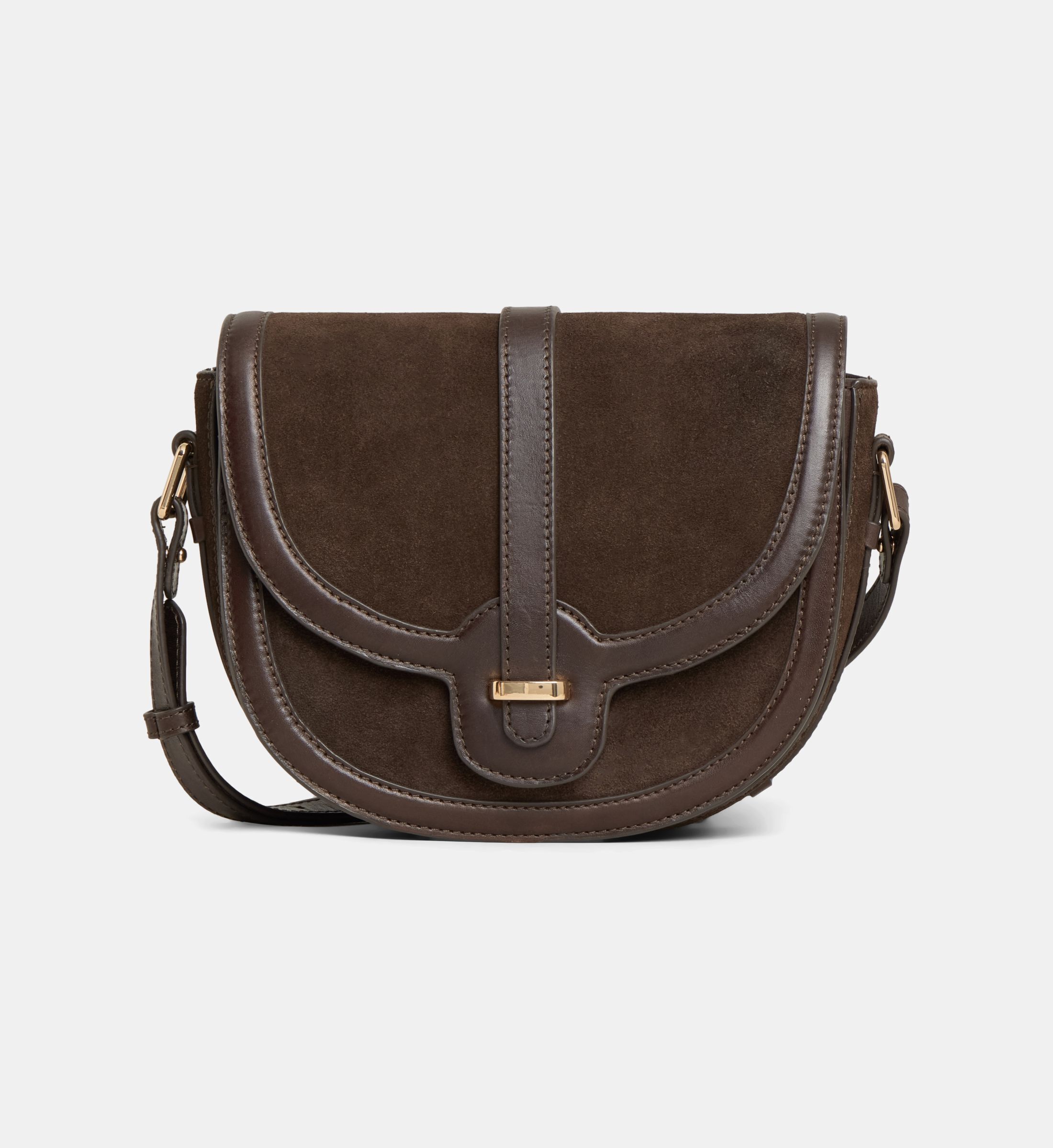 Sac à main apollina cuir suède et lisse, GALERIES LAFAYETTE
