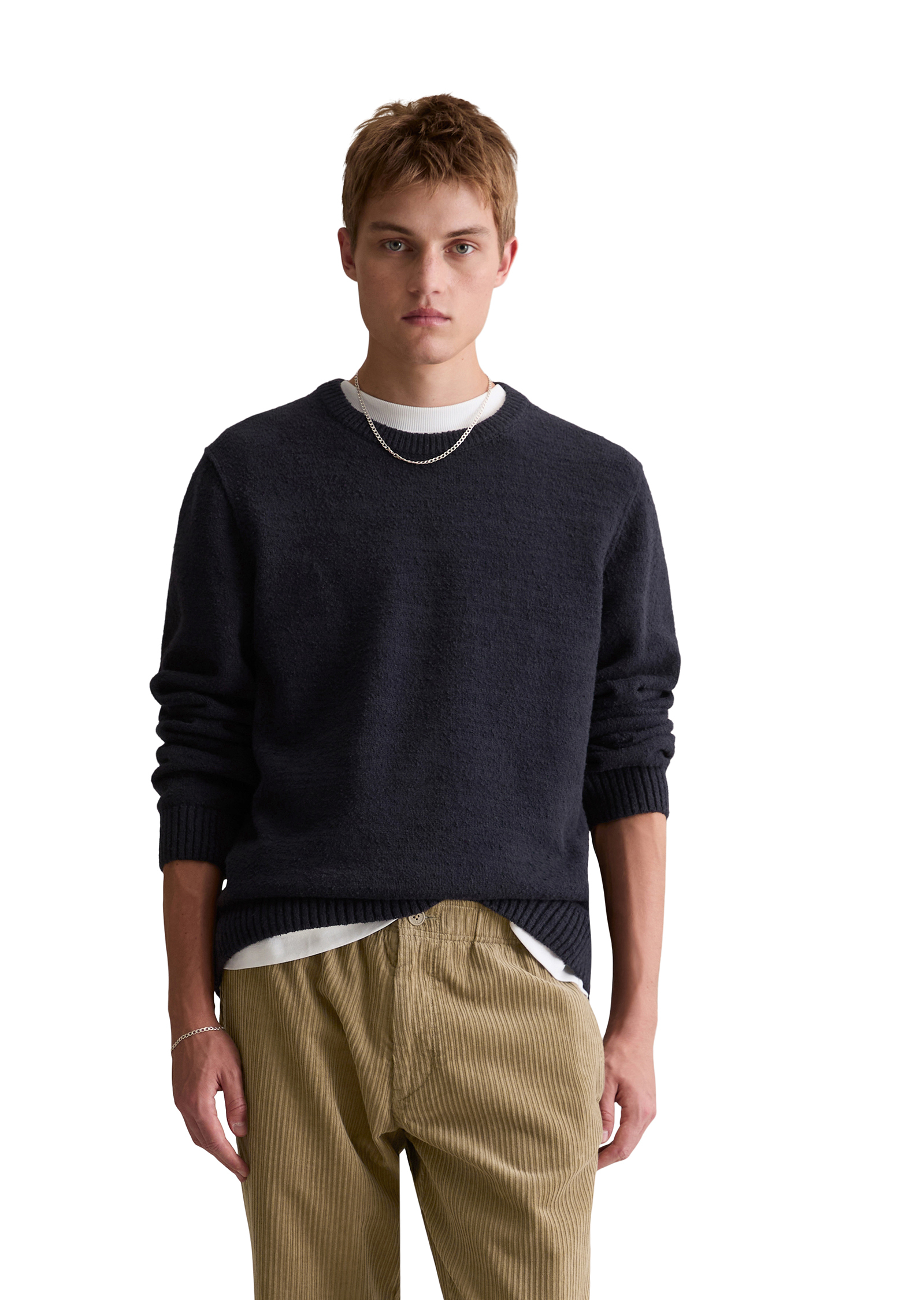 Pull-over en tricot bouclette relaxed en coton bio, MARC O’POLO DENIM