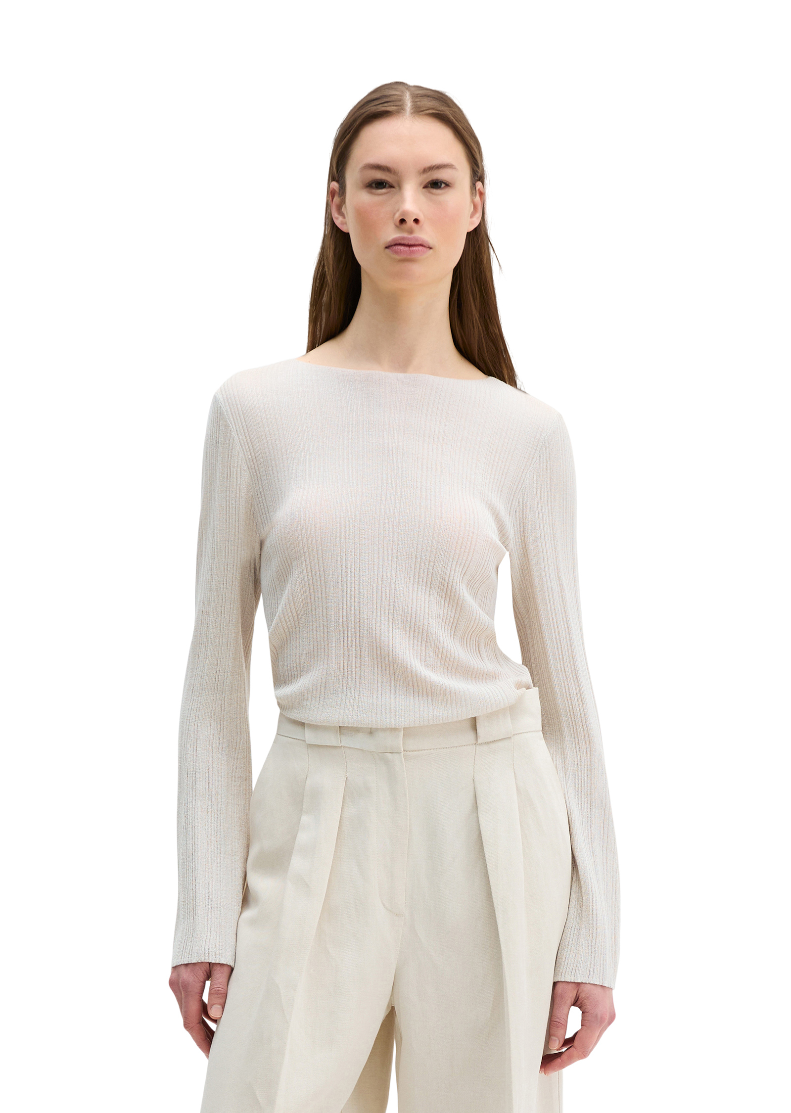 Pull en maille fine slim en noble mélange viscose-lin, MARC O'POLO
