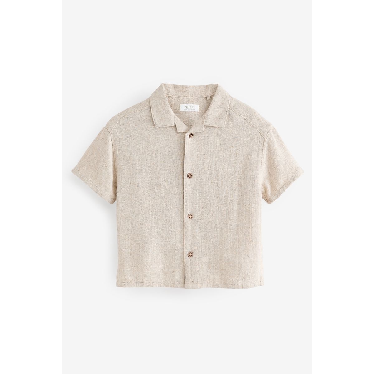 Chemise en lin mélangé à manches courtes, NEXT