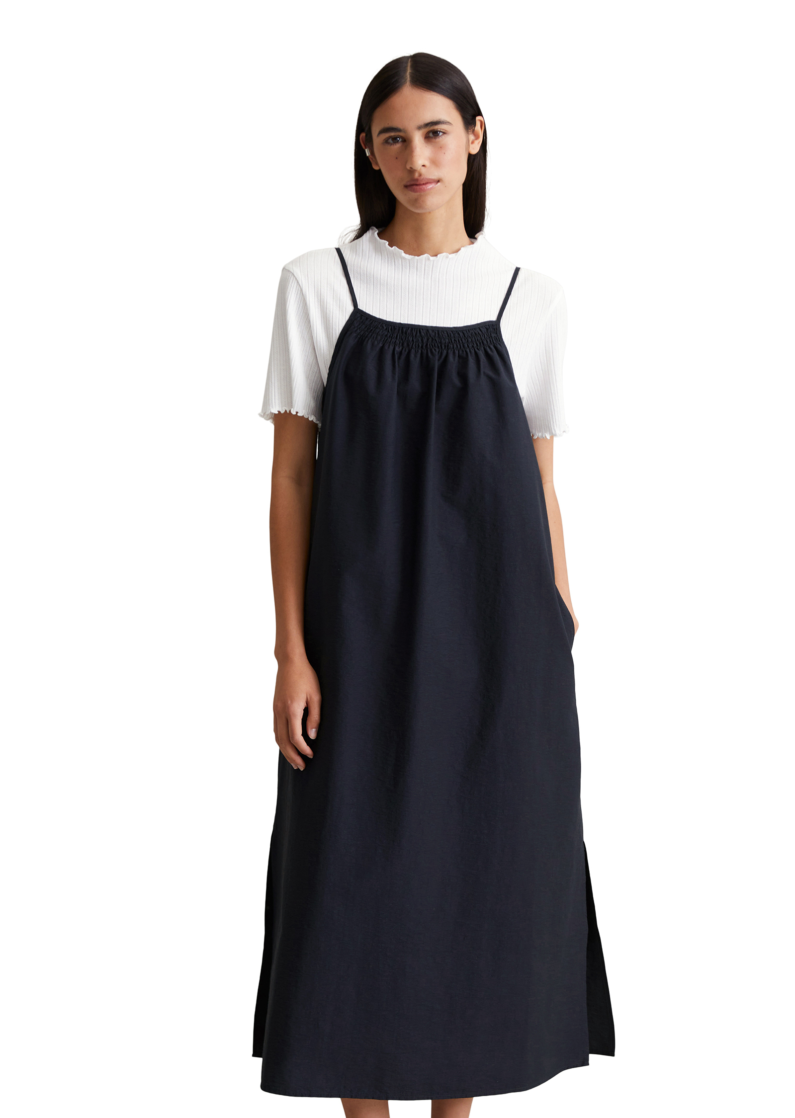 Robe à bretelles spaghetti relaxed en mélange de coton organique, MARC O’POLO DENIM