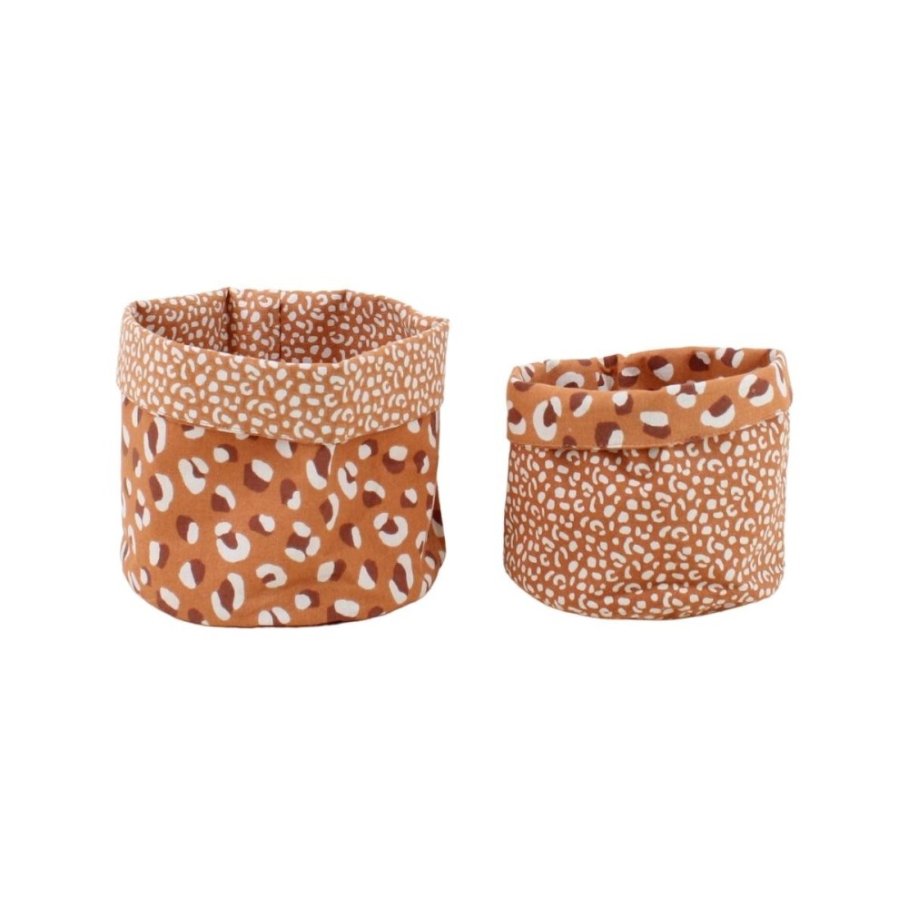 Lot de 2 panières imprimé léopard, ORNAMI