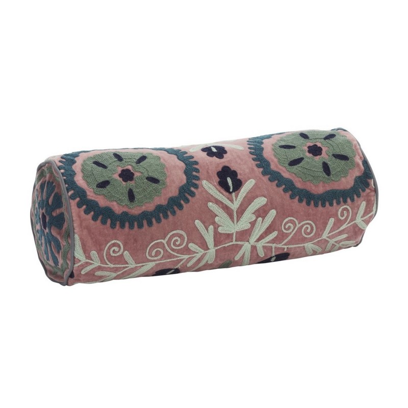 Coussin rouleau velours brodé floral Suzani, MADAM STOLTZ