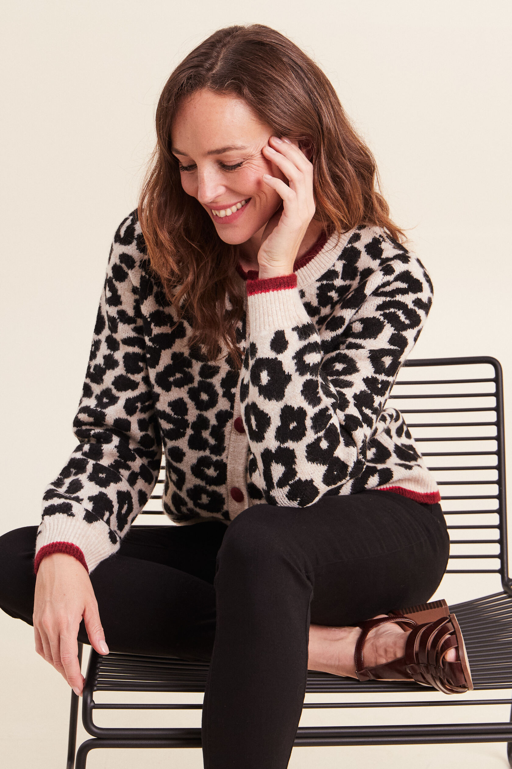 Gilet jacquard col rond manches longues, BREAL