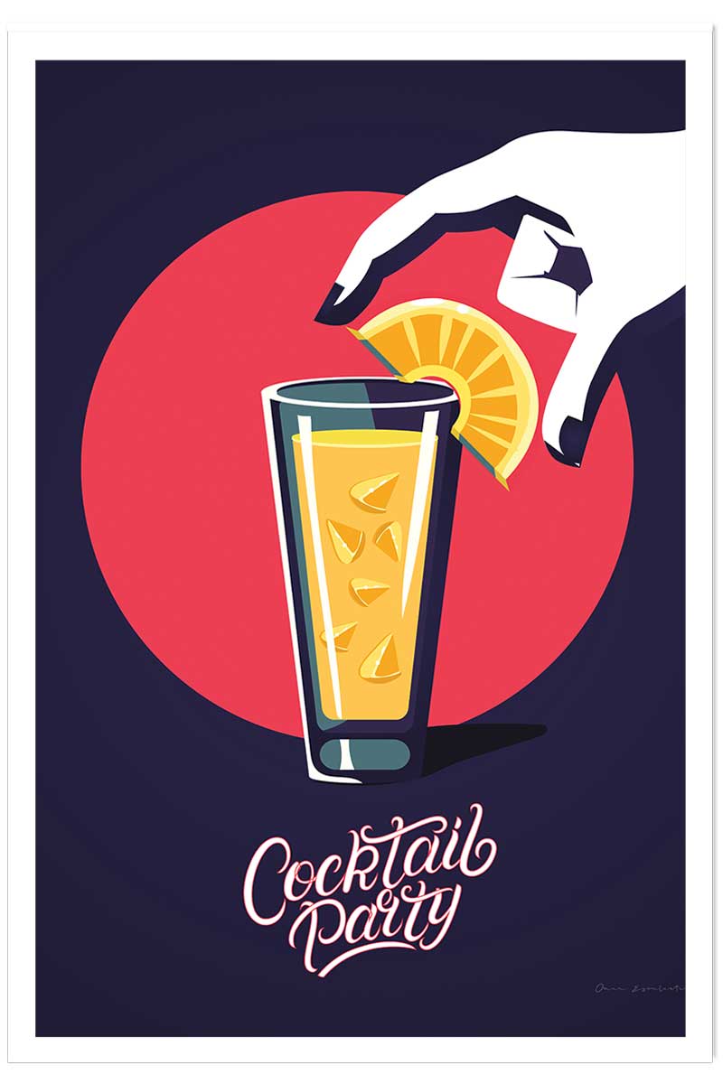 Affiche cuisine Cocktail party, HEXOA