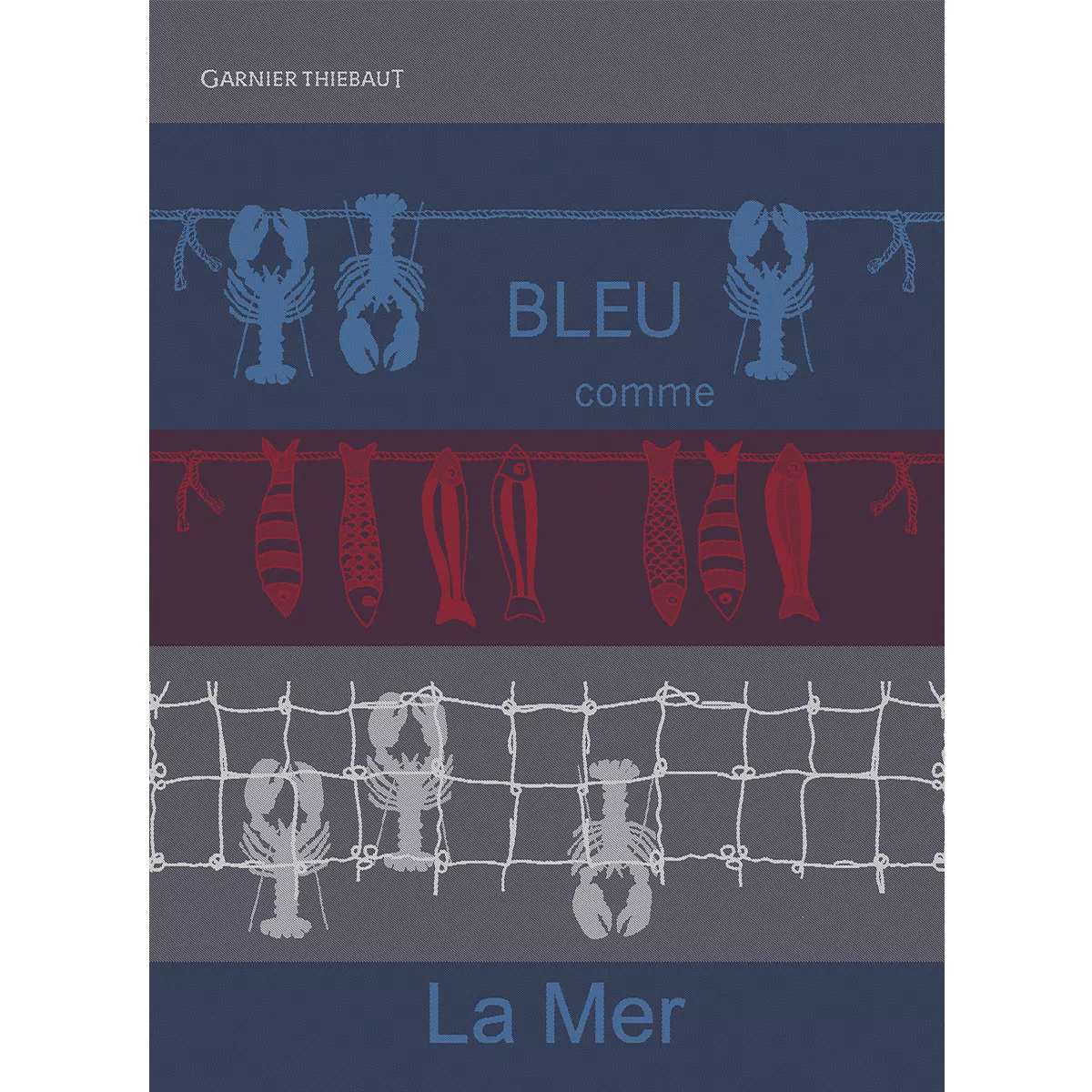 Torchon pur coton BLEU COMME LA MER, GARNIER THIEBAUT