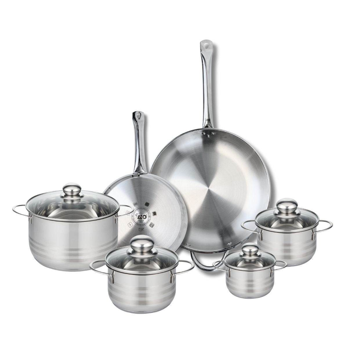 2 poêles 24/32cm + 4 faitouts 12/14/16/20cm PROFI BRILLANT, ELO