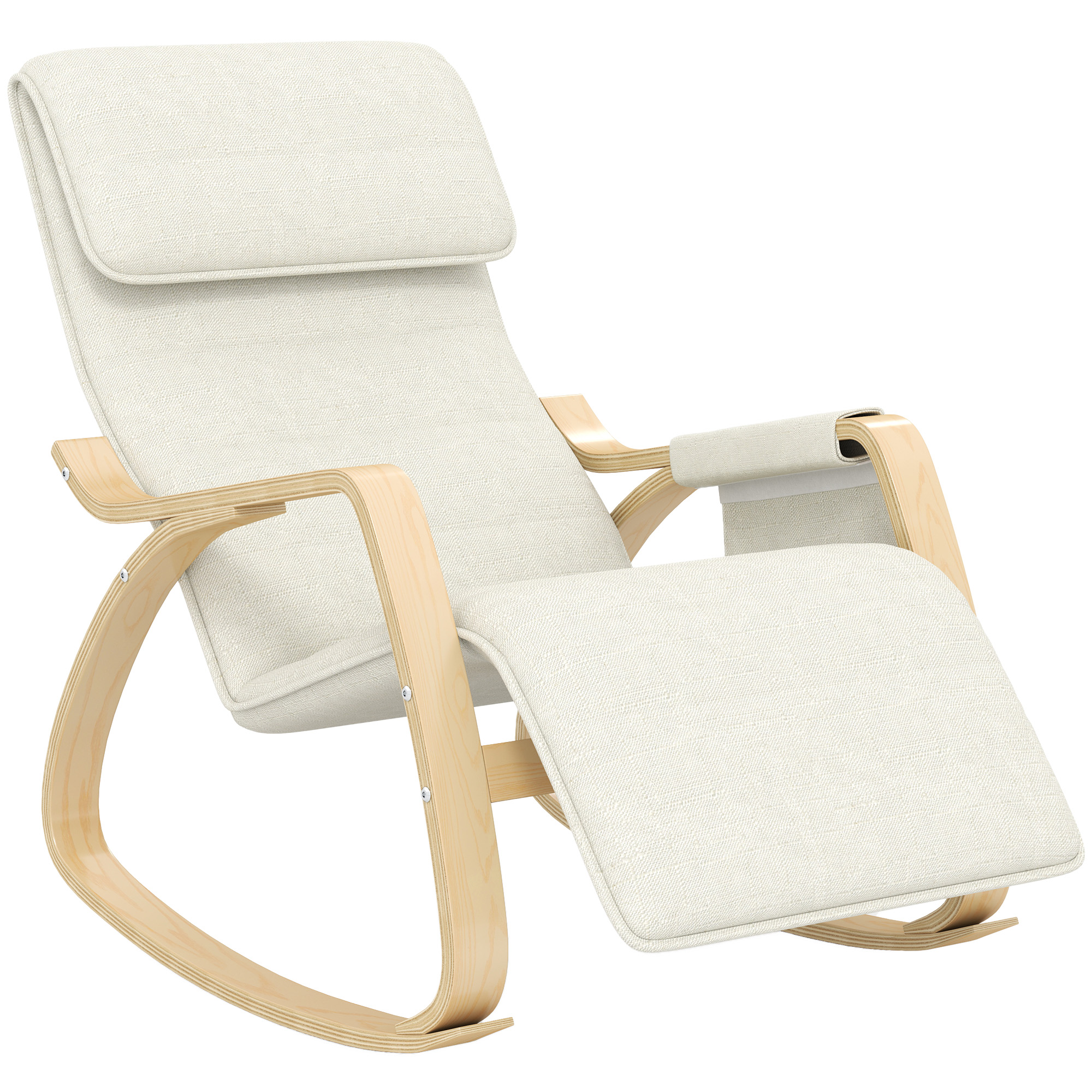 Fauteuil à bascule Lin Crème, HOMCOM