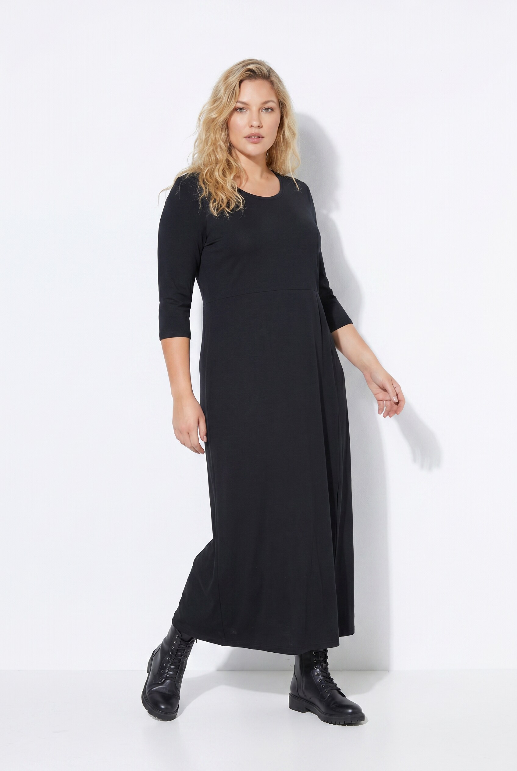 Robe longue avec fronces fantaisie, ULLA POPKEN